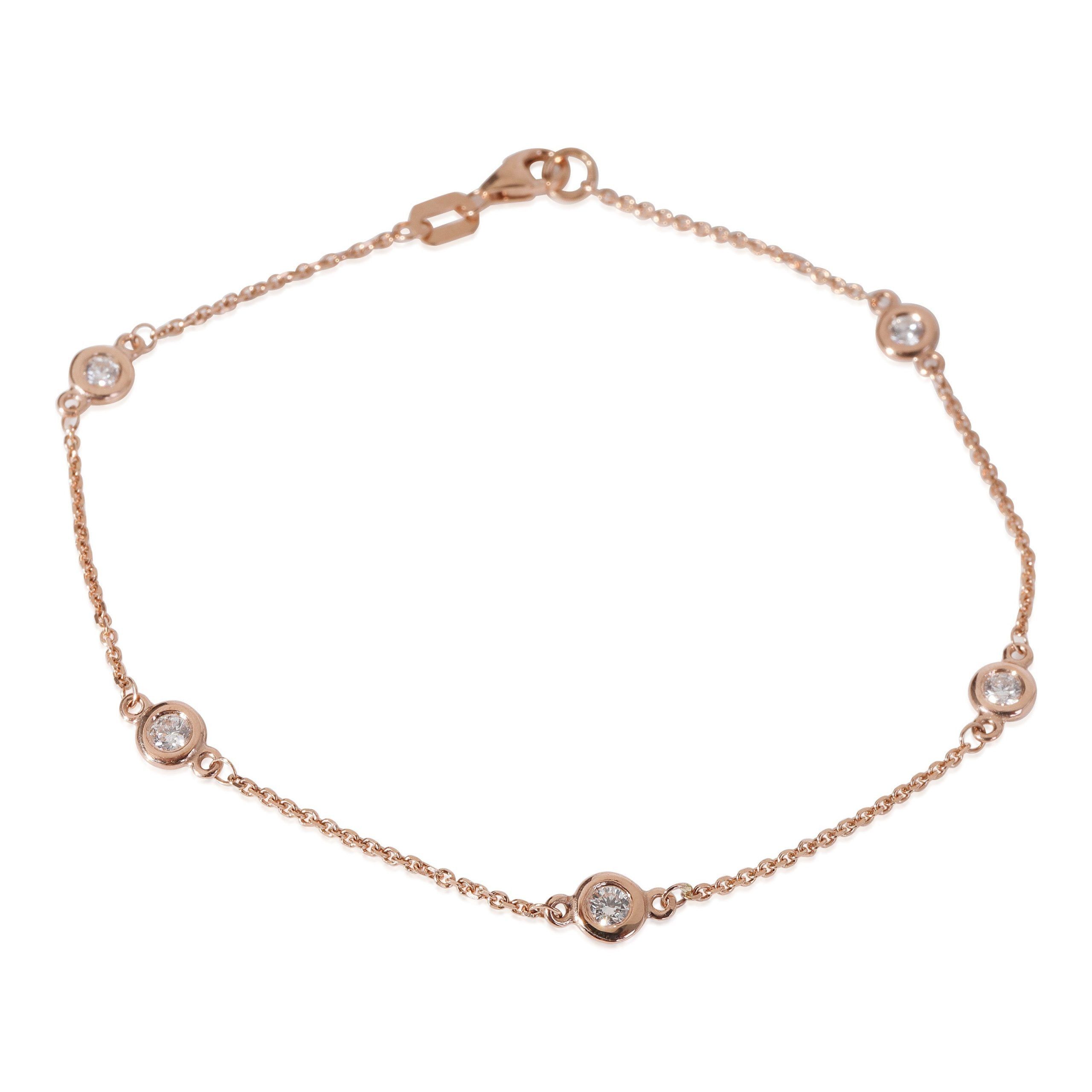 image of Tiffany Co Diamond Bracelet In 14K Rose Gold 0.33 Ctw, Women's