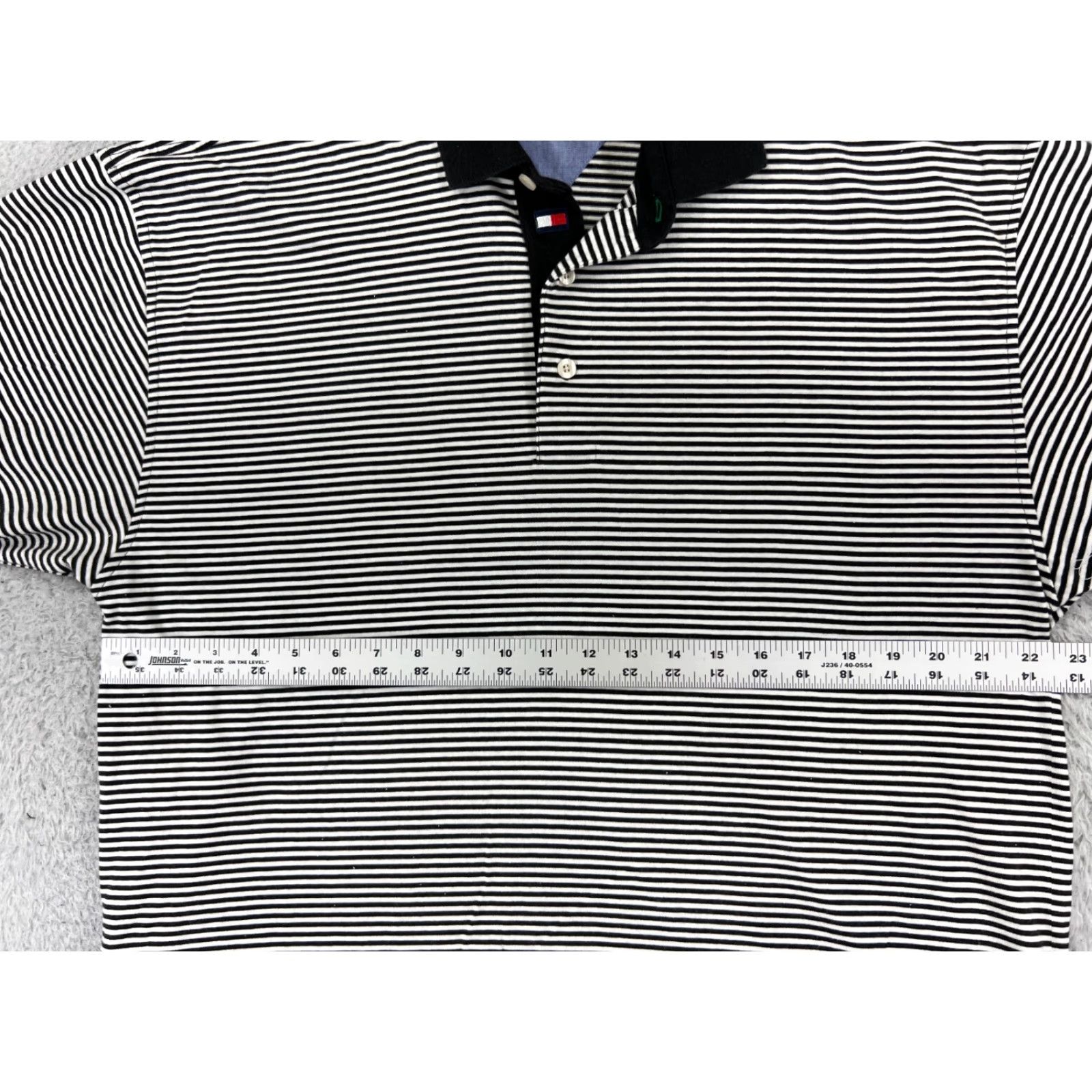 Tommy Hilfiger VINTAGE Tommy Hilfiger Polo Shirt Adult Large Black Striped 100% Cotton Activewear Golf Mens Size US L / EU 52-54 / 3 - 7 Thumbnail