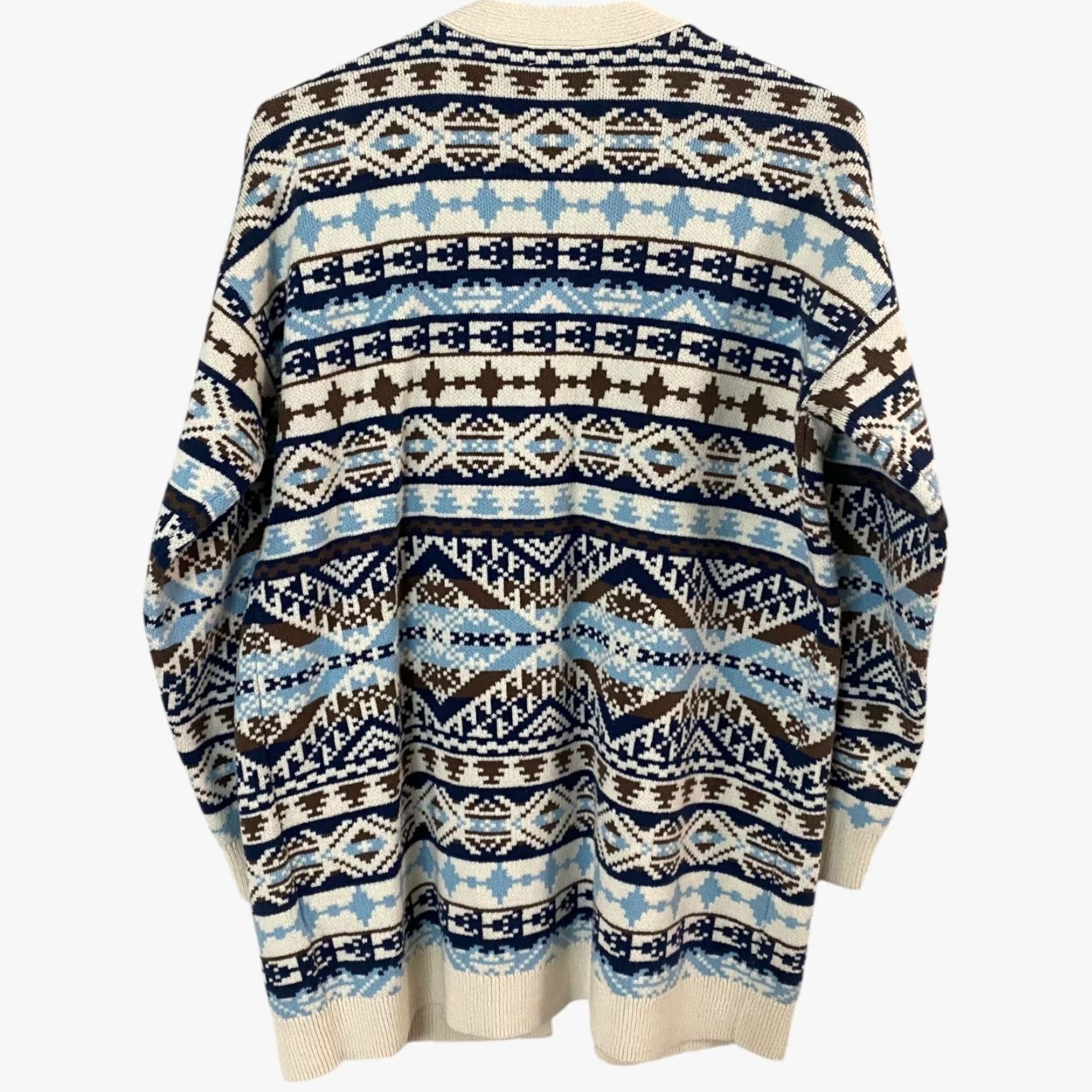 Lucky Brand Lucky Brand Aztec Sweater Cardigan Women's M Multicolor Knit Open Pockets Geometric Bohemian Classic Tribal Long-Sleeve Size M / US 6-8 / IT 42-44 - 4 Thumbnail