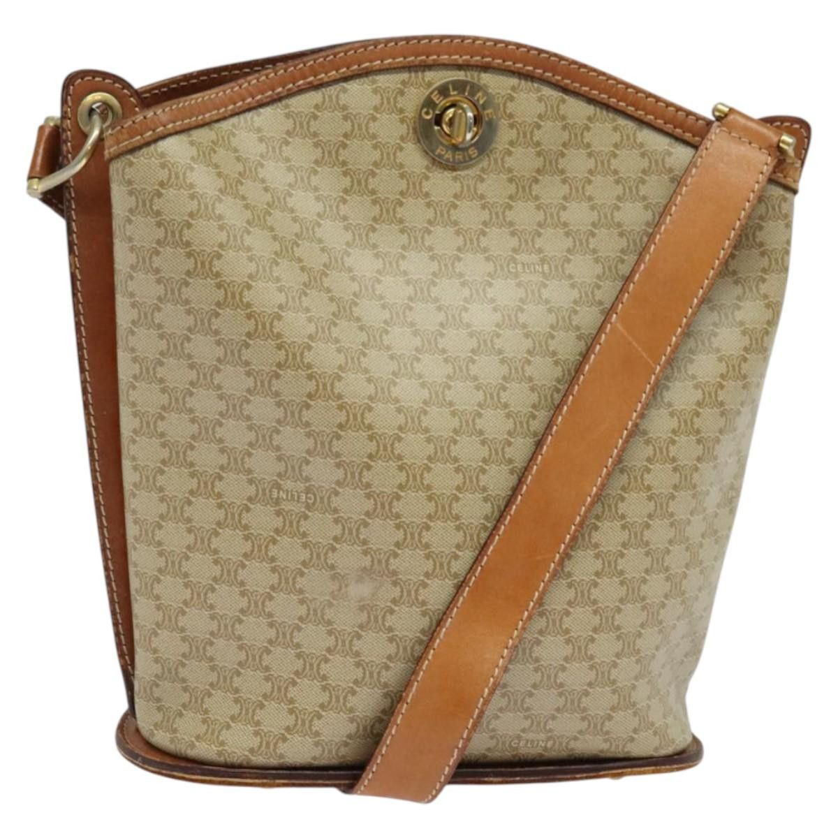 Celine CELINE Macadam Canvas Shoulder Bag Pvc Beige Gold Size ONE SIZE - 1 Thumbnail