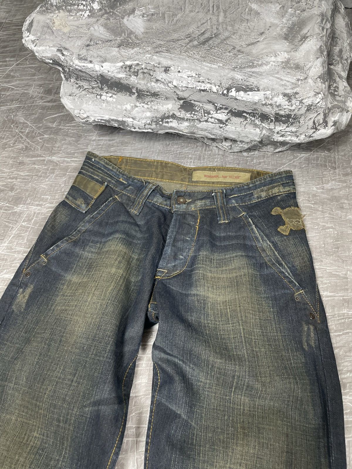 Hysteric Glamour Y2K Distressed Fade Denim Jeans No Faith Balenciaga Style Size US 29 - 4 Thumbnail