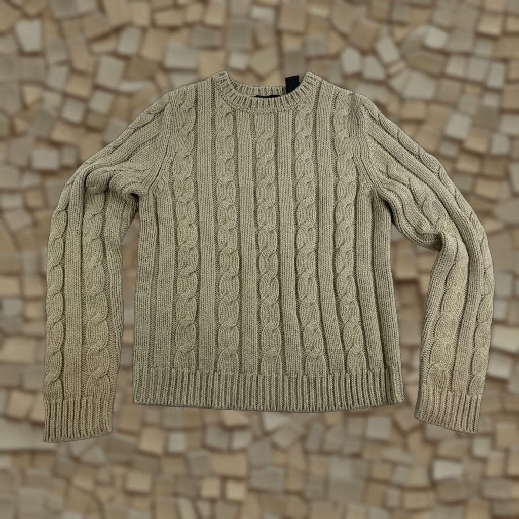 Express Express Sweater Women's Size Large Tan Pullover Crew Neck Cable Knit Runs small Shirt Womens L Brown Modern 90s? Size L / US 10 / IT 46 - 1 Thumbnail