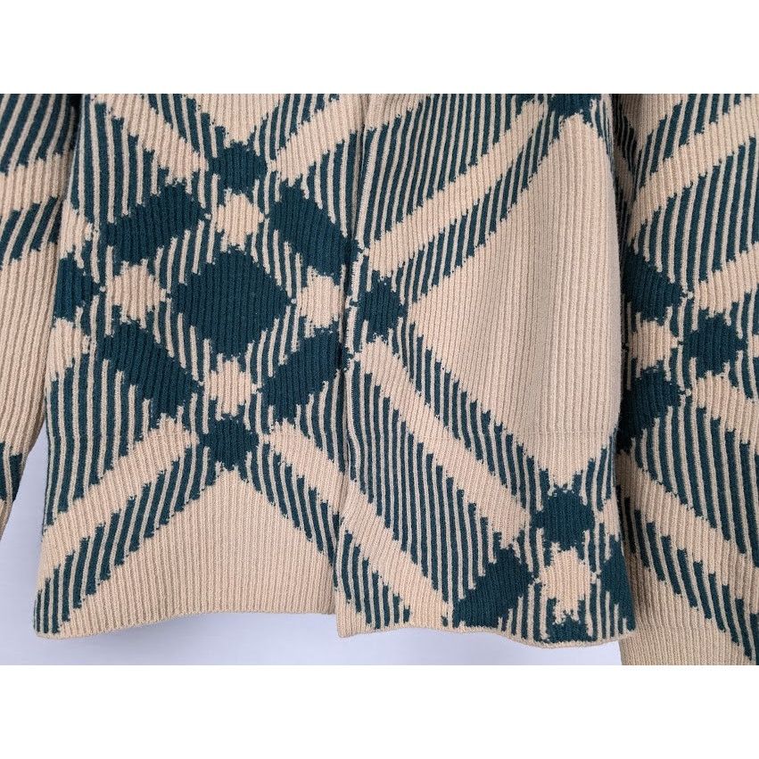 Burberry o1rshd1 Checked Cardigan in Beige/Green Size US XL / EU 56 / 4 - 6 Thumbnail