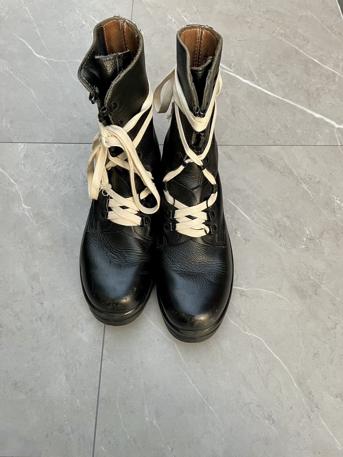 Vintage 1970s Vintage Military Black Leather Combat Boots Size US 8 / EU 41 - 7 Thumbnail