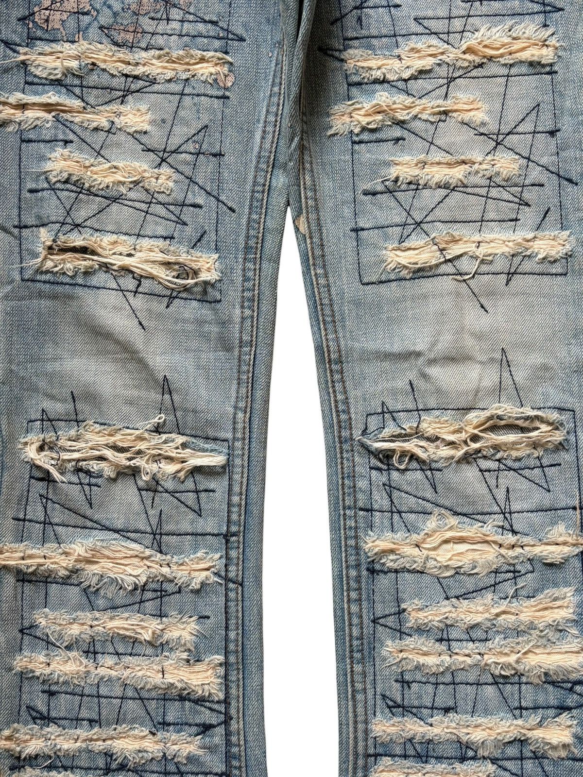 Hysteric Glamour Vintage Hysteric Glamour Distress Low Rise Flare Jeans Size 29" - 3 Thumbnail