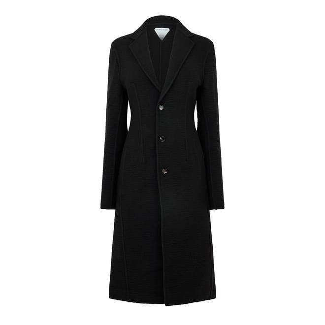 Bottega Veneta Single Brst Slim Fit Coat in Black
