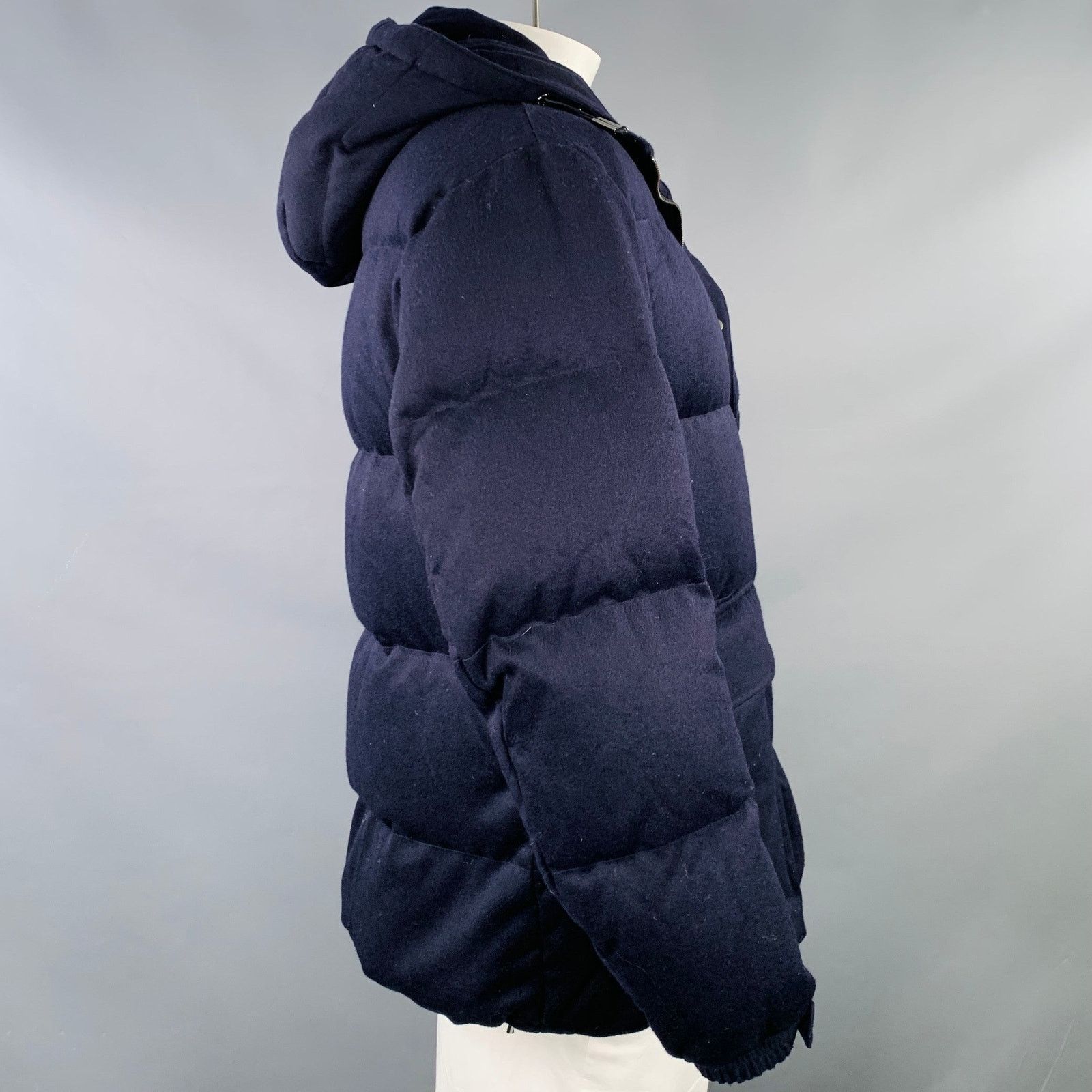 Emporio Armani EMPORIO ARMANI Size 44 Navy Wool Cashmere Padded Coat Size US XL / EU 56 / 4 - 2 Thumbnail