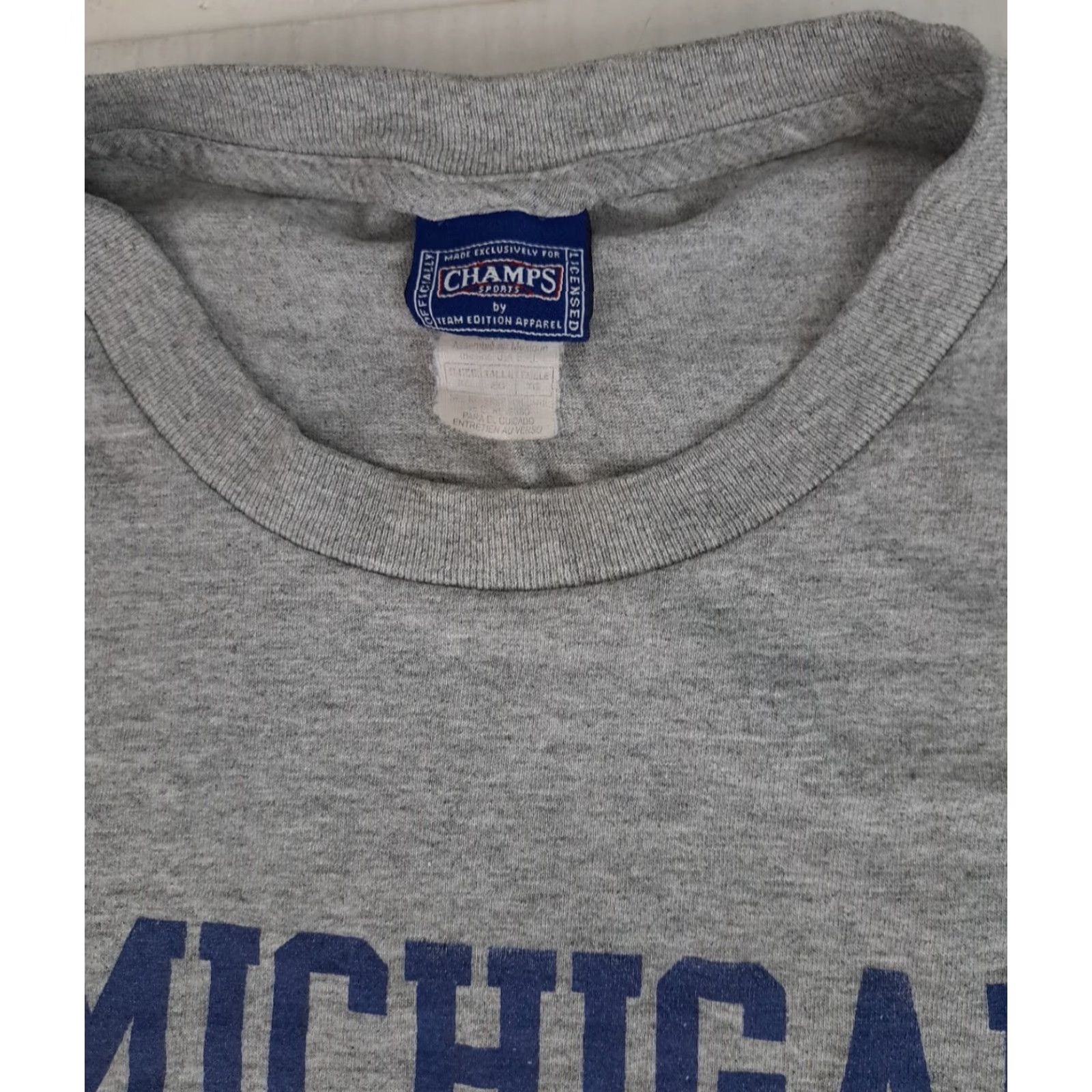 Vintage VINTAGE Michigan Football Ann Arbor Mi. Grey 2XL Champs Shirt Mens 90s Wolverine Canvas Cotton Crew Neck Short Sleeve Size US XXL / EU 58 / 5 - 2 Thumbnail