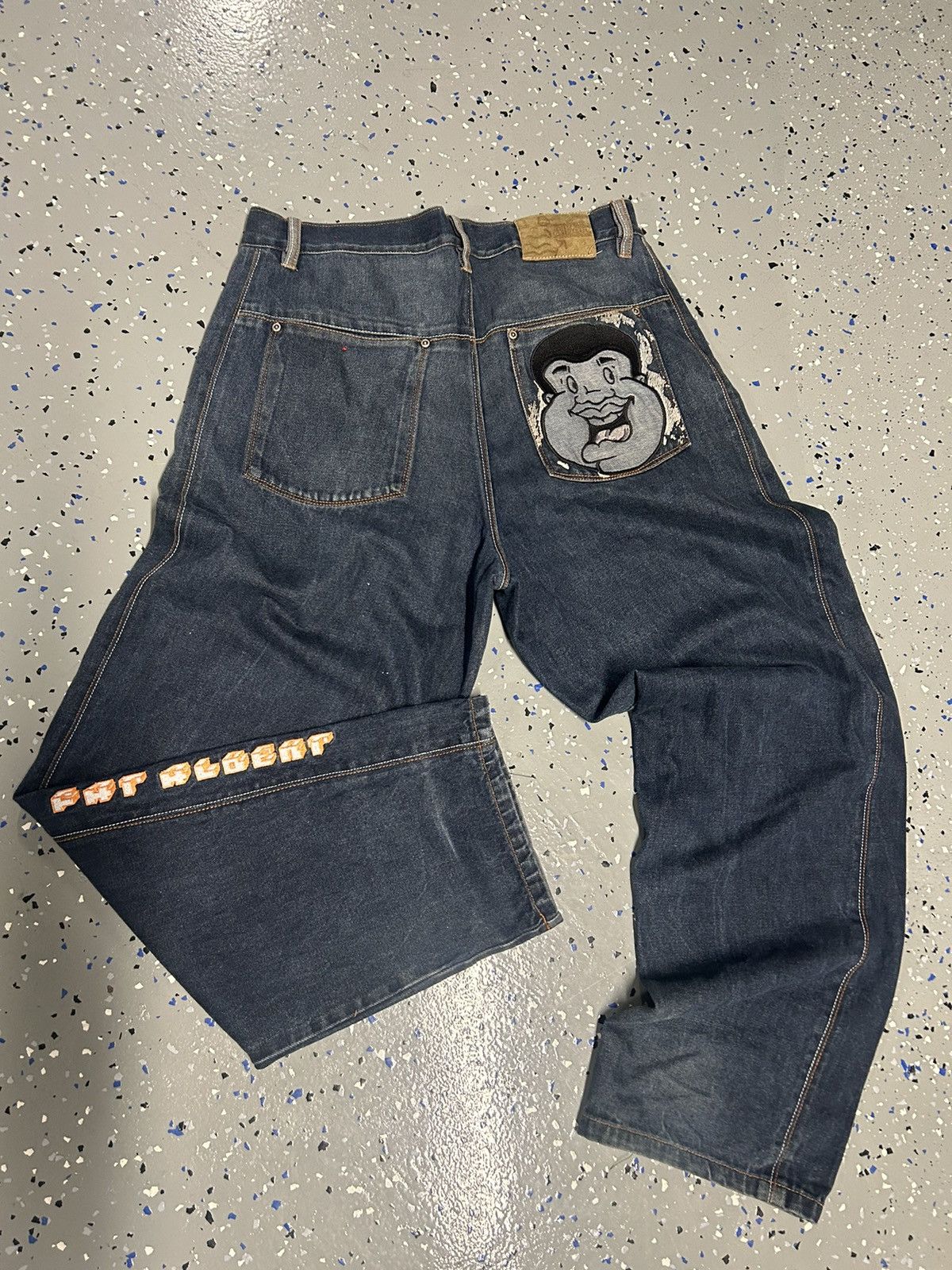 Vintage Y2K Platinum Fubu Fat Albert Big Face BAGGY rare denim