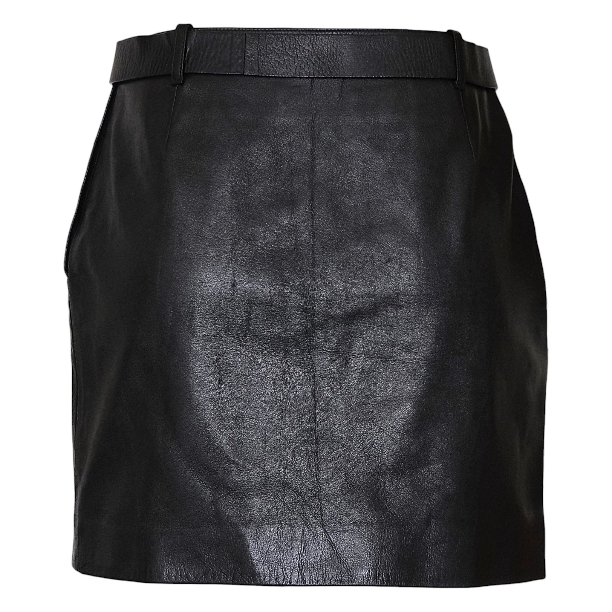 Prada Belted Leather Mini Skirt Size 30" / US 8 / IT 44 - 2 Thumbnail