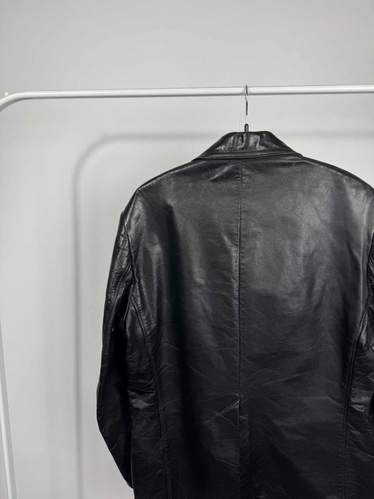 Leather Vintage Heavy Black Leather Blazer Jacket Coat Retro Classic Size US L / EU 52-54 / 3 - 10 Thumbnail