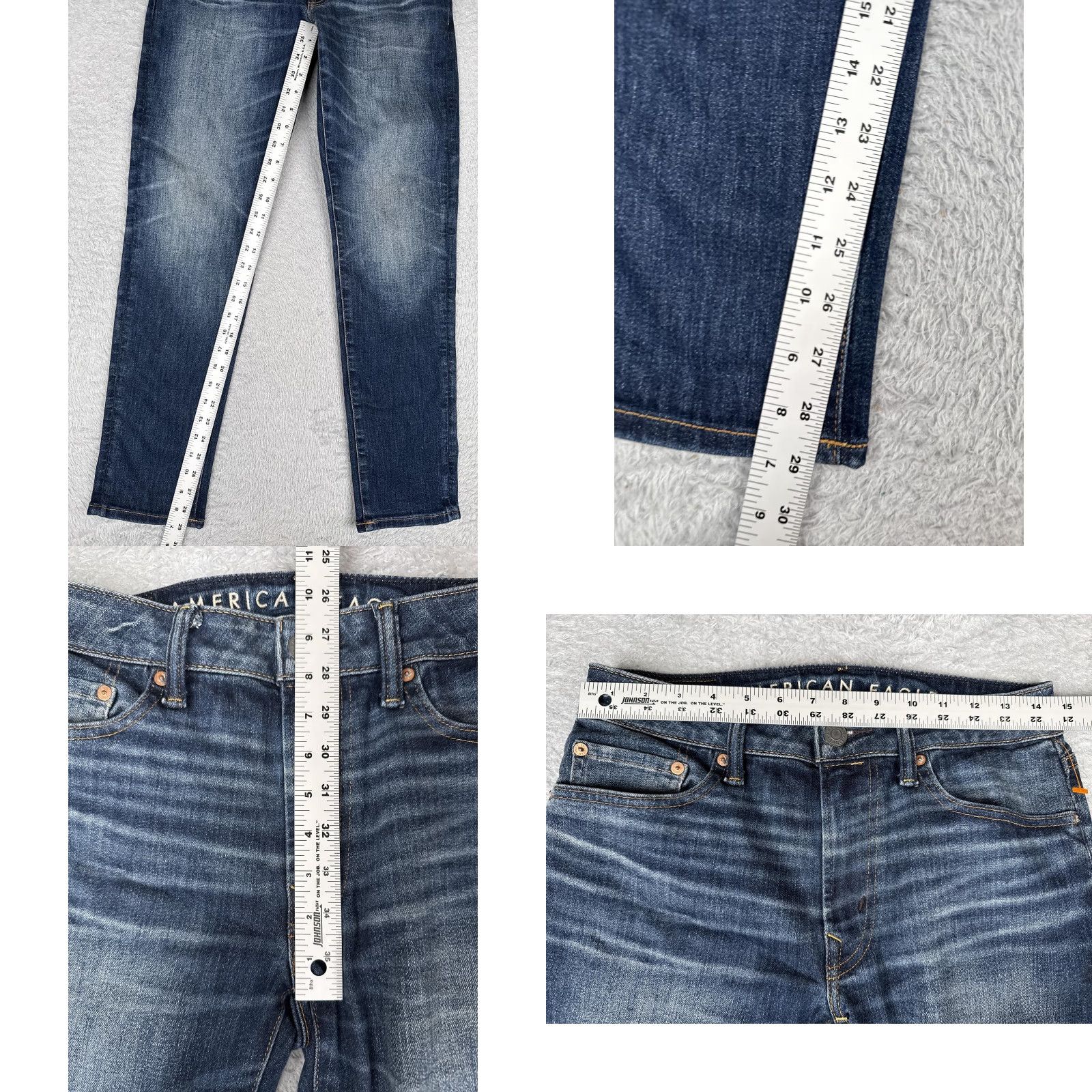 American Eagle Outfitters American Eagle Jeans Mens 29x30 Blue Jegging Skinny Straight Leg AirFlex Size US 29 - 8 Thumbnail