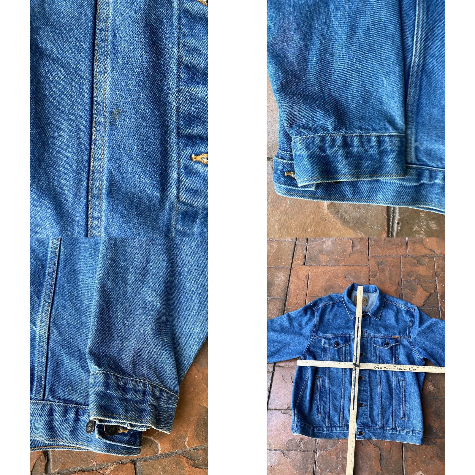 Dickies VINTAGE 90s DICKIES Trucker Work Denim Jean Jacket Men’s XL Light Wash Blue 80s 90s Classic Outerwear Workwear Mens Jacket Size US 36 / EU 52 - 8 Thumbnail