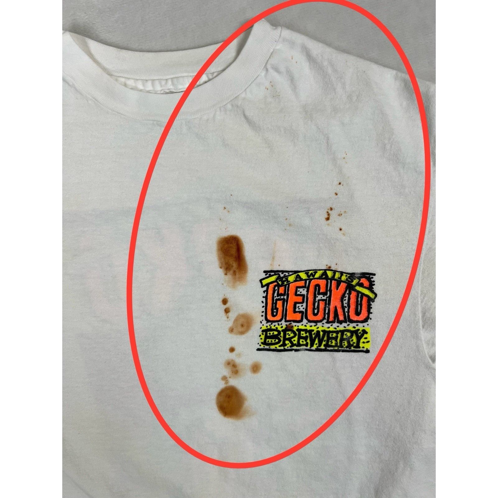 Vintage Vintage Gecko Brewery Hawaii T-Shirt Size Large 90s Stained Size US L / EU 52-54 / 3 - 4 Thumbnail