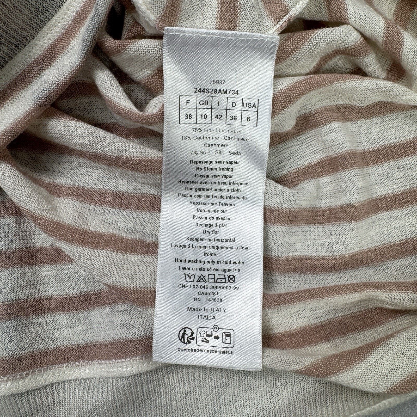 Dior Christian Dior Women Linen T Shirt Size IT 42 Striped Size M / US 6-8 / IT 42-44 - 12 Thumbnail