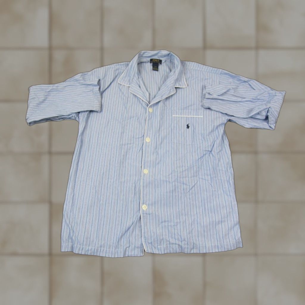 Polo Ralph Lauren Polo Ralph Lauren Shirt Adult L Blue Striped Mens Button-Up Casual 90s Classic Sportswear Size US L / EU 52-54 / 3 - 1 Thumbnail