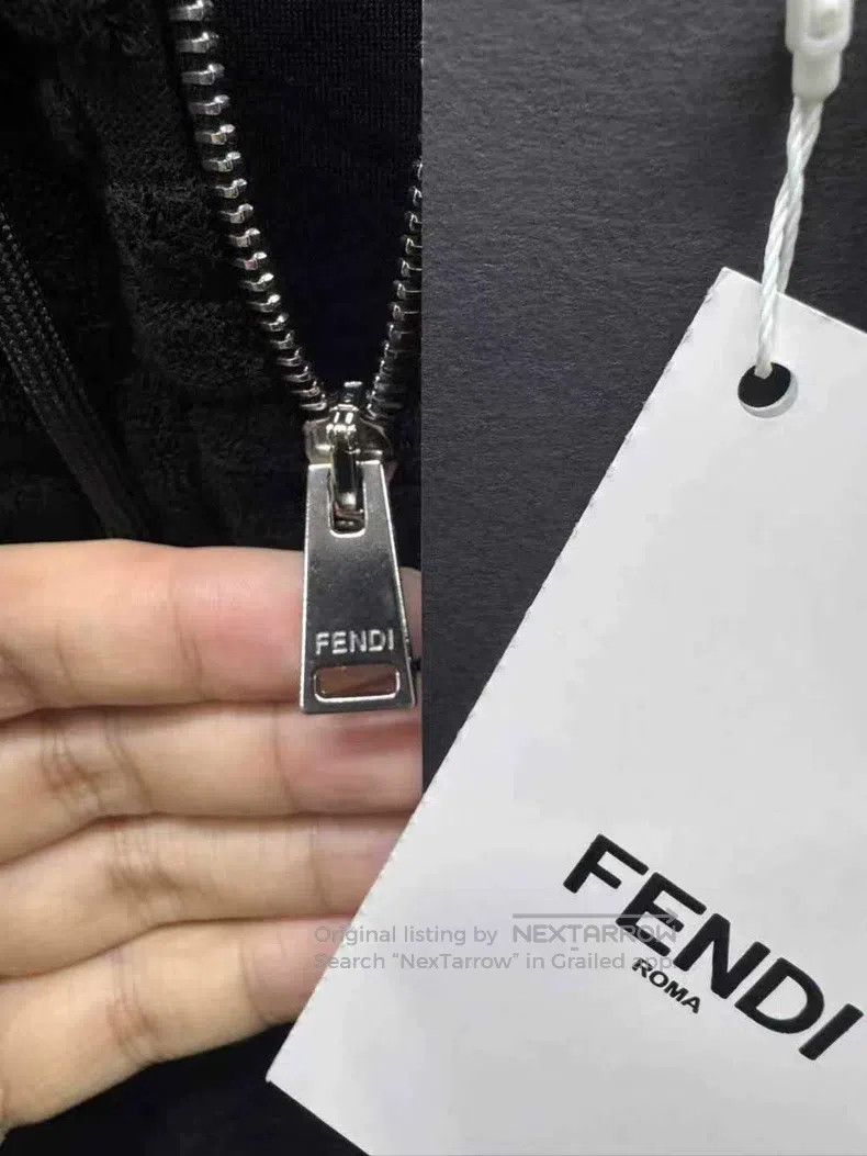 Fendi Fendi Embroidered Flock All-Over Printed Logo Black Towel Size M / US 6-8 / IT 42-44 - 7 Thumbnail