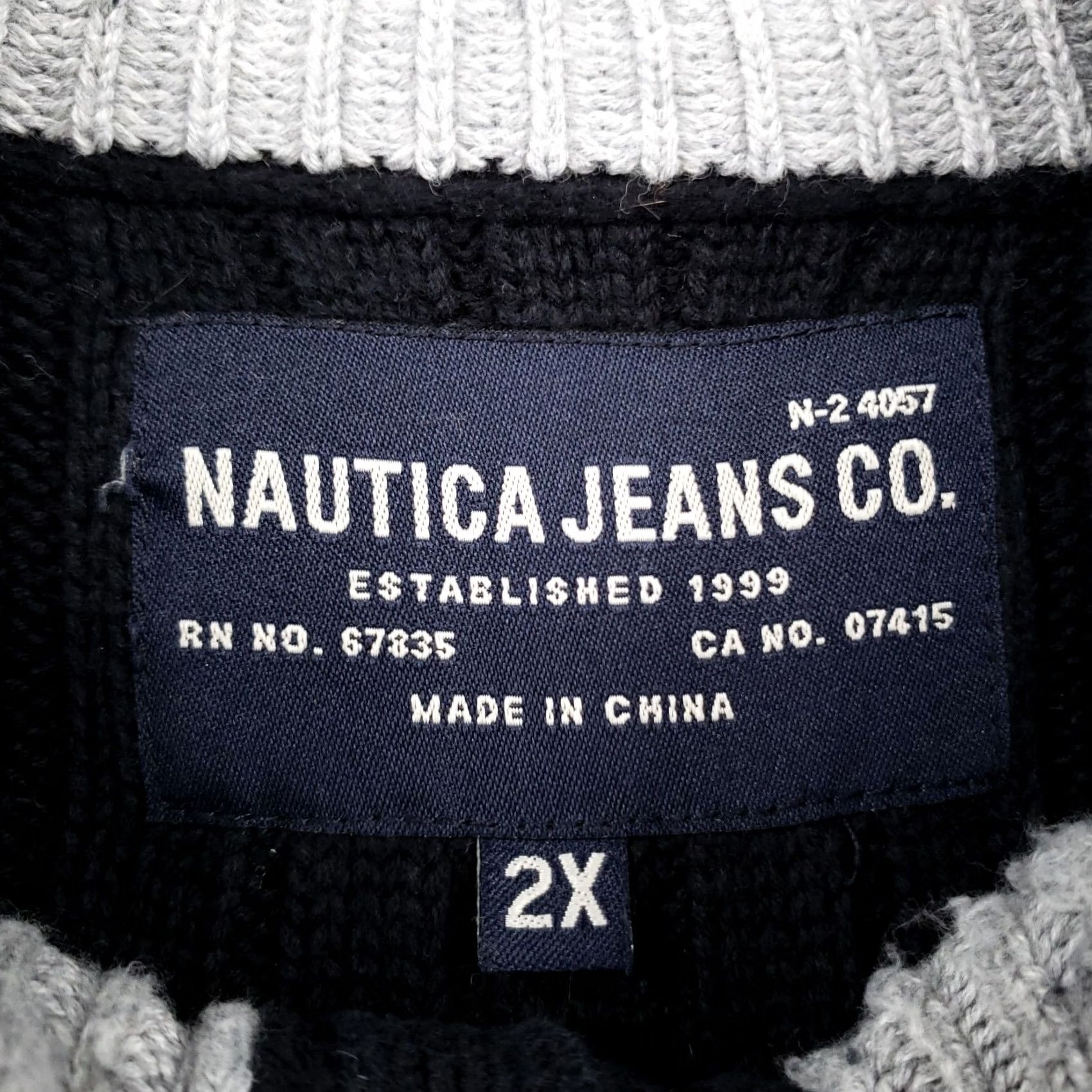Nautica Nautica Mens Sweater 2XL XXL Dark Blue Ribbed Henley Mock Neck Pullover Jeans Size US XXL / EU 58 / 5 - 4 Thumbnail