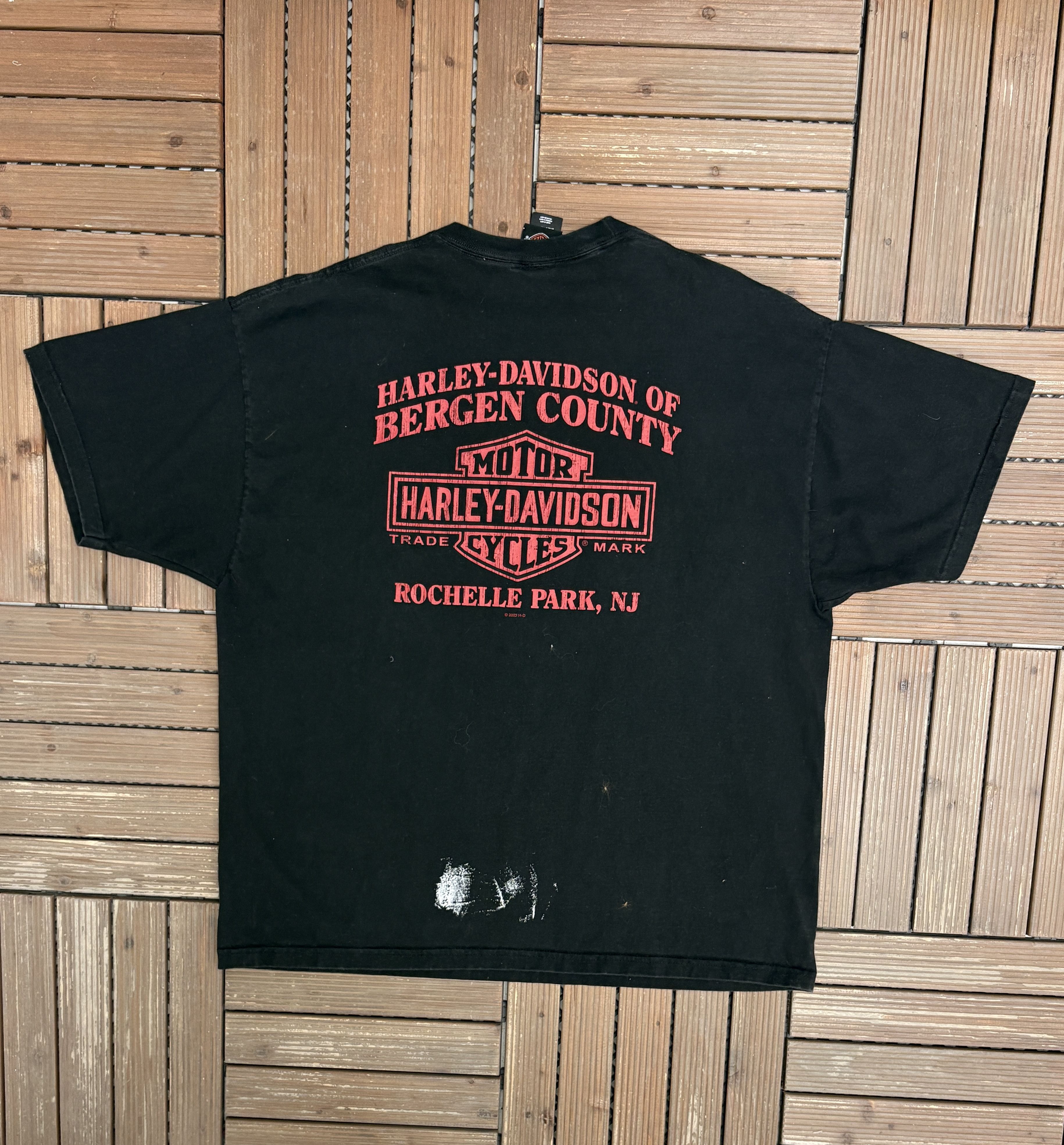 Vintage Harley Davidson Rochelle Park, NJ Vintage Blue T-Shirt Size US XXL / EU 58 / 5 - 4 Thumbnail