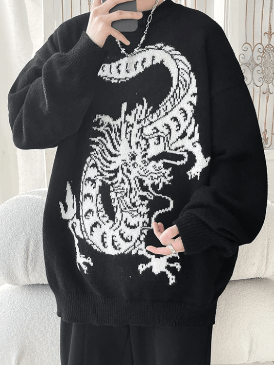 Japanese Brand × Vintage "Dragon Selfie -M" Knitted Sweaters Size US M / EU 48-50 / 2 - 1 Thumbnail