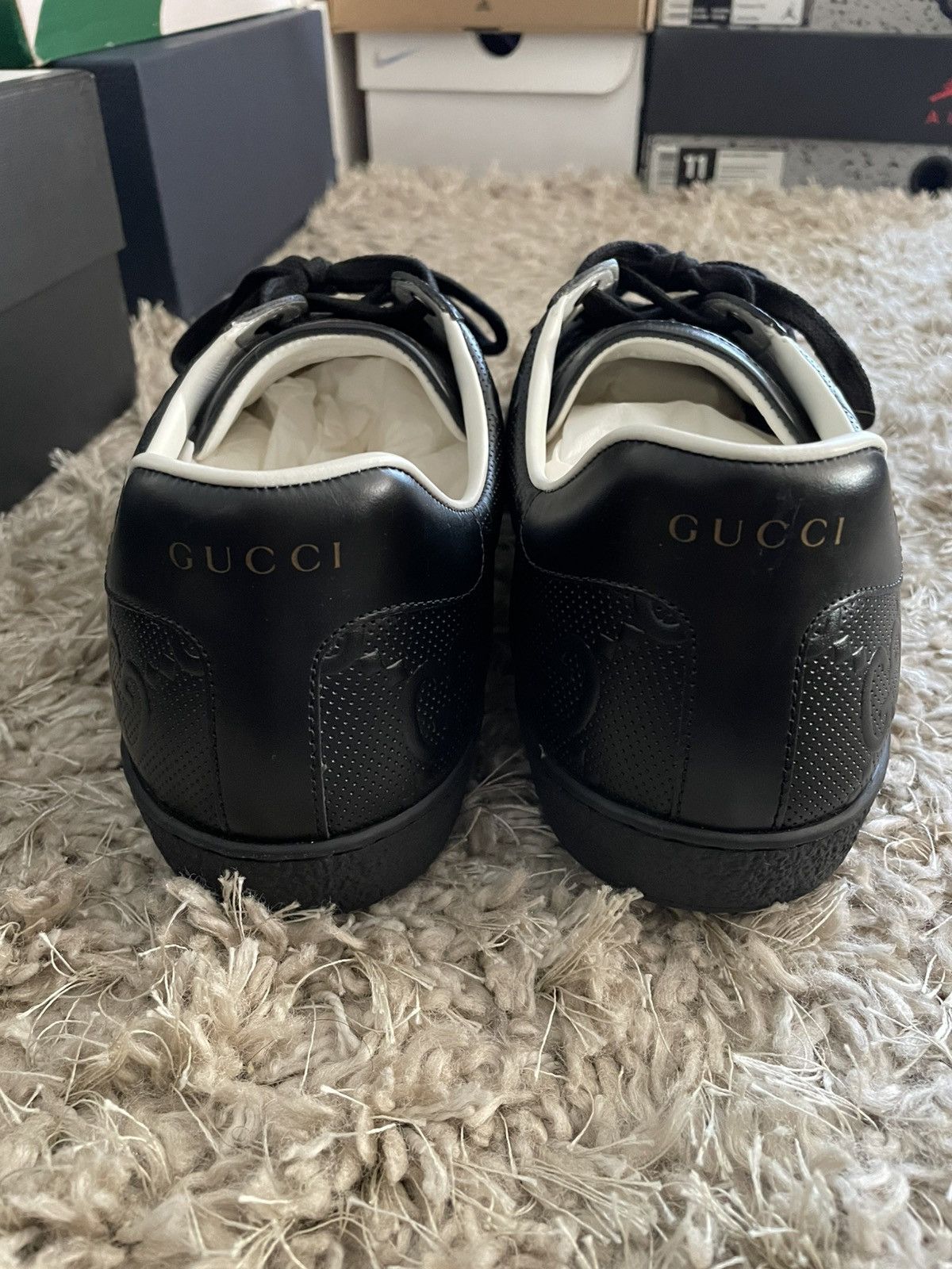 Gucci Gucci Ace Black GG Size US 10 / EU 43 - 6 Thumbnail