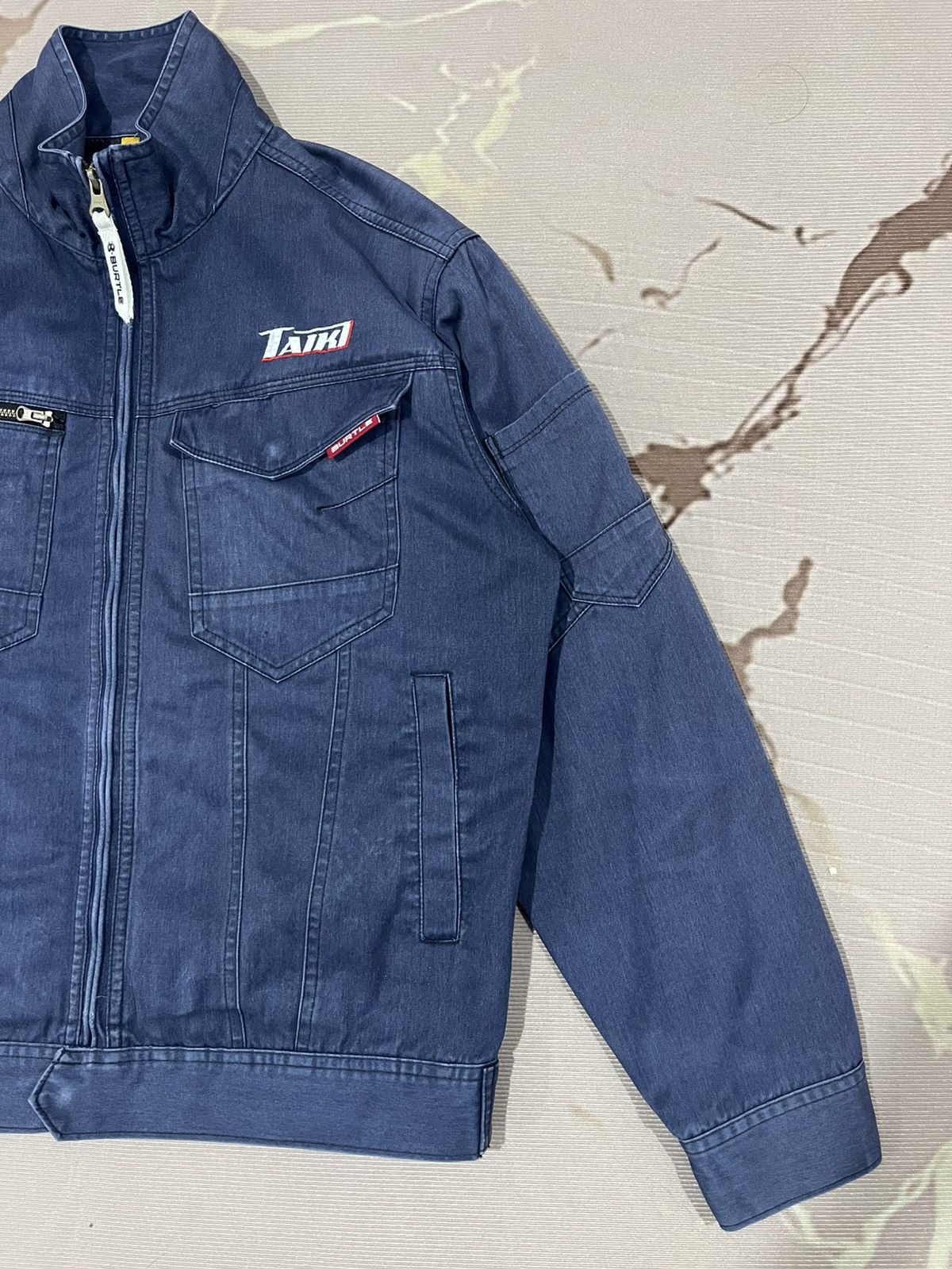Japanese Brand Burtle Workwear Utility Zip Jacket Navy Japan Size US M / EU 48-50 / 2 - 2 Thumbnail