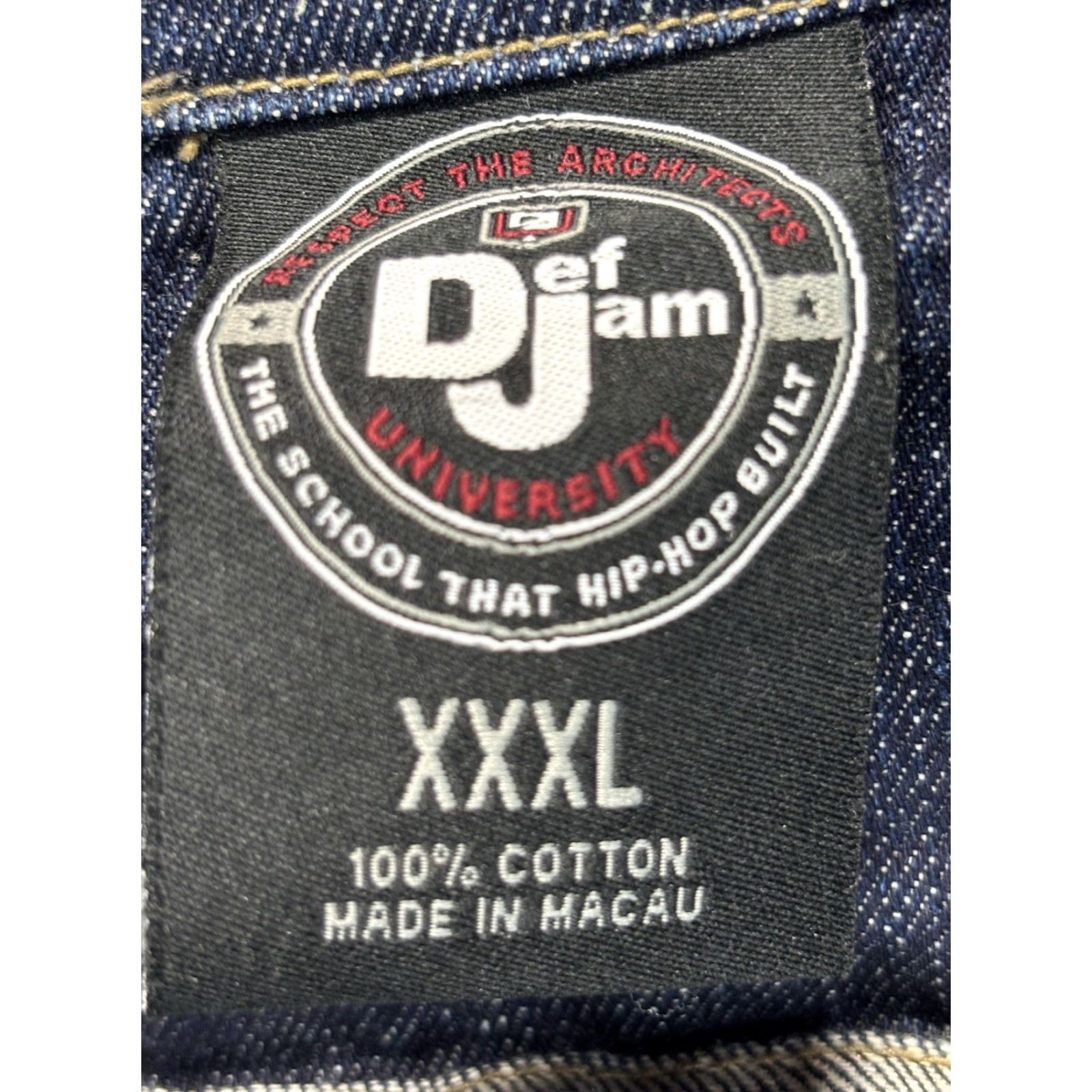 Denime VINTAGE Def Jam Denim Jacket Men 3XL XXXL Dark Wash Jean Coat Streetwear Y2K Vintage Casual Mens - Blue Size US 39 - 5 Thumbnail