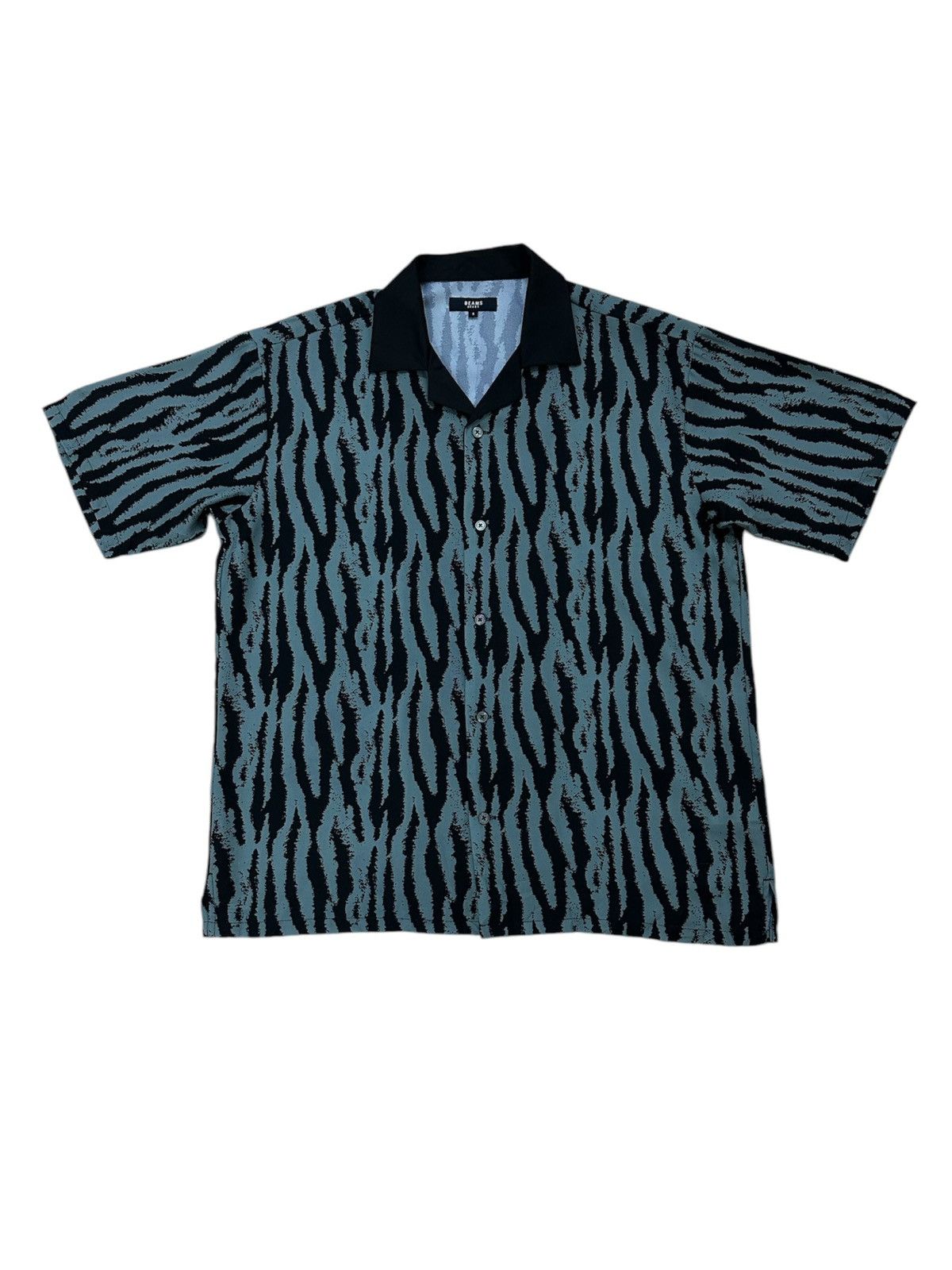 Beams Heart Parody Wacko Maria Zebra Silk Open Collar Shirt