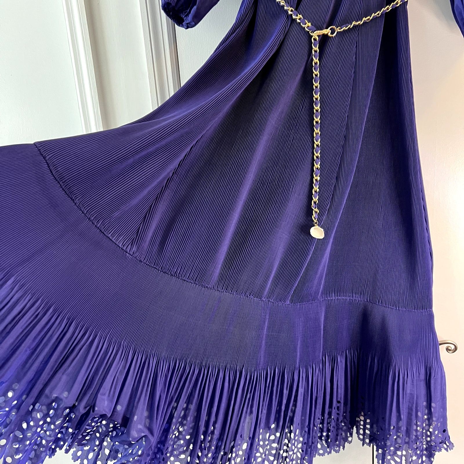 Zimmermann ZIMMERMANN LASER-CUT MIDI DRESS IN DARK PURPLE Size 1 S Size S / US 4 / IT 40 - 6 Thumbnail