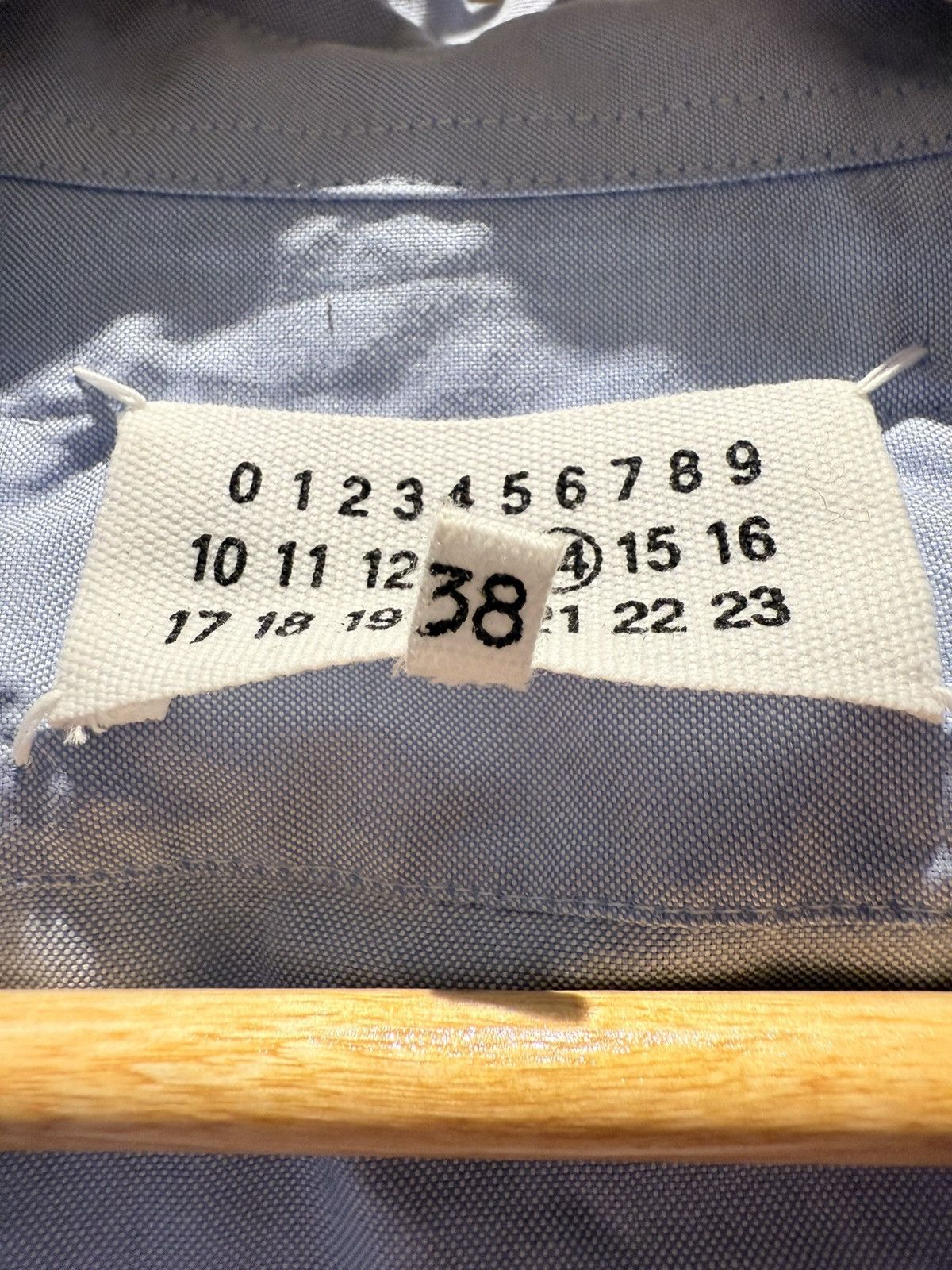 Maison Margiela Maison Margiela Blue Spliced Oxford Shirt Size US S / EU 44-46 / 1 - 5 Thumbnail
