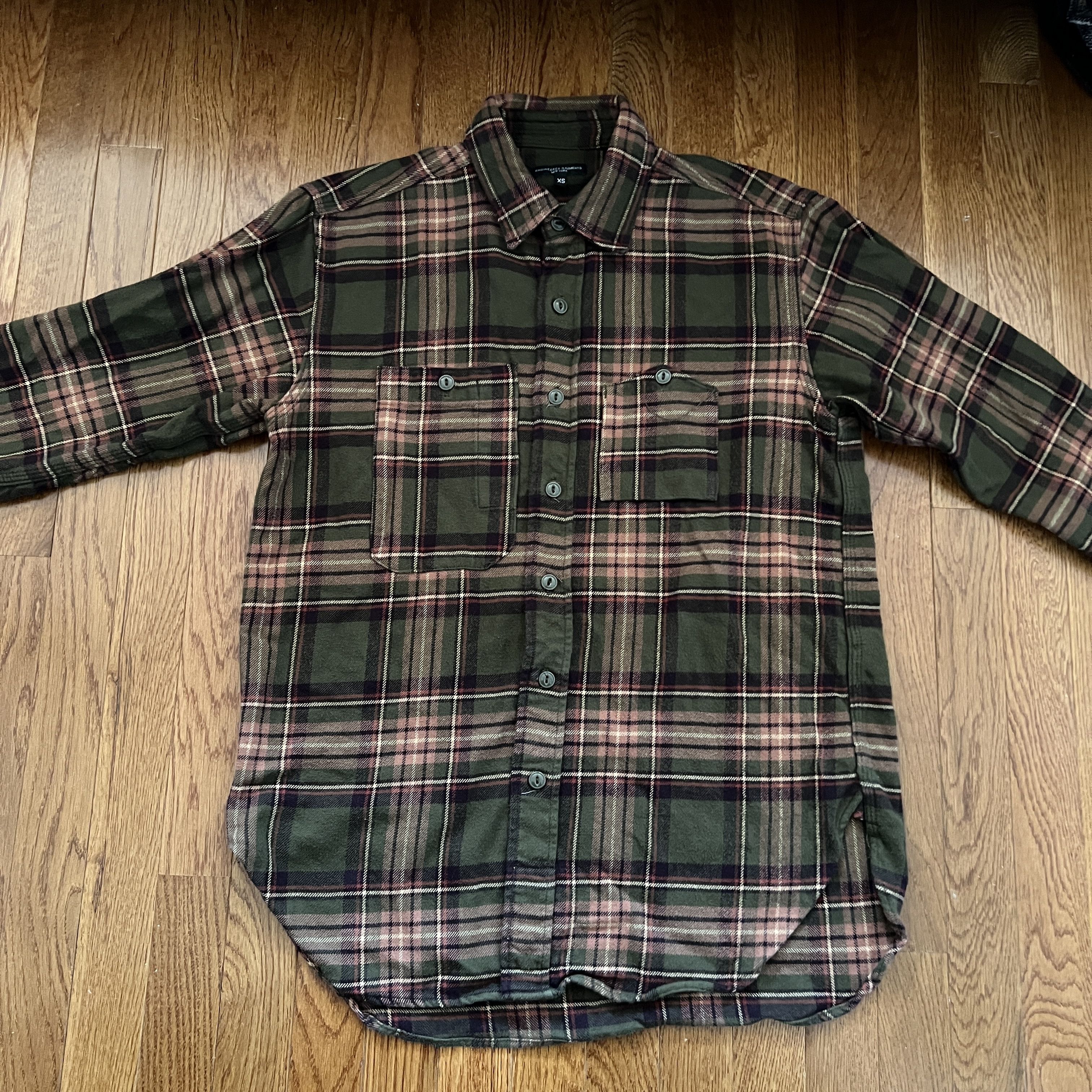 Engineered Garments Engineered Garments Flannel Green/Orange Work Shirt XS Size US XS / EU 42 / 0 - 2 Thumbnail