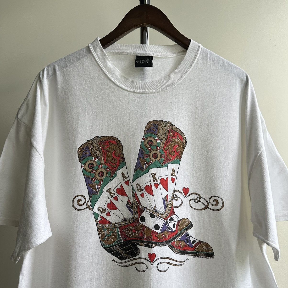 Vintage Vintage 1996 Diamond Dust Cowboy Art Graphic Tee Size US XL / EU 56 / 4 - 2 Thumbnail
