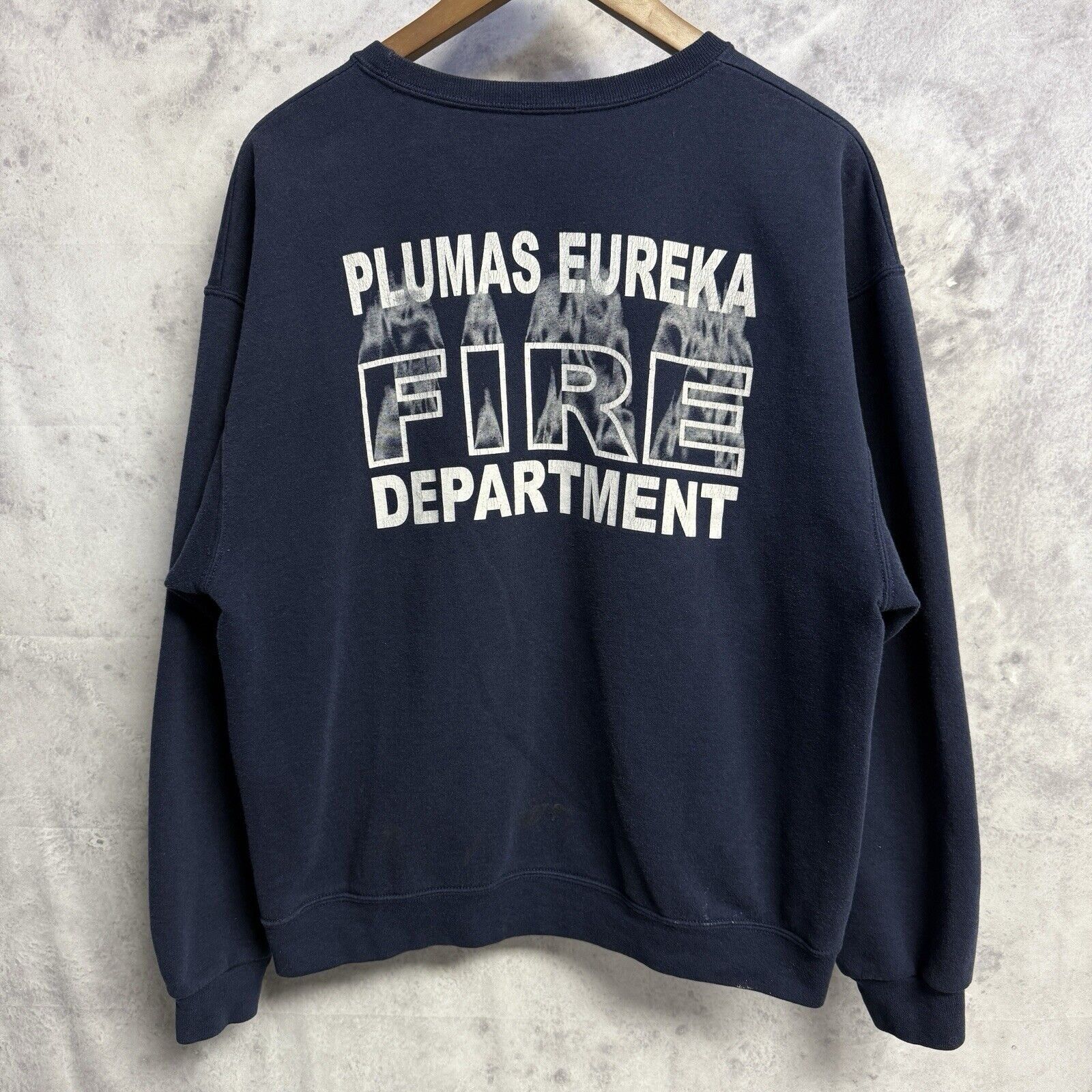 Vintage Vintage Fire Dept Sweatshirt Mens Large Blue Crew Neck Pluma Size US L / EU 52-54 / 3 - 1 Thumbnail