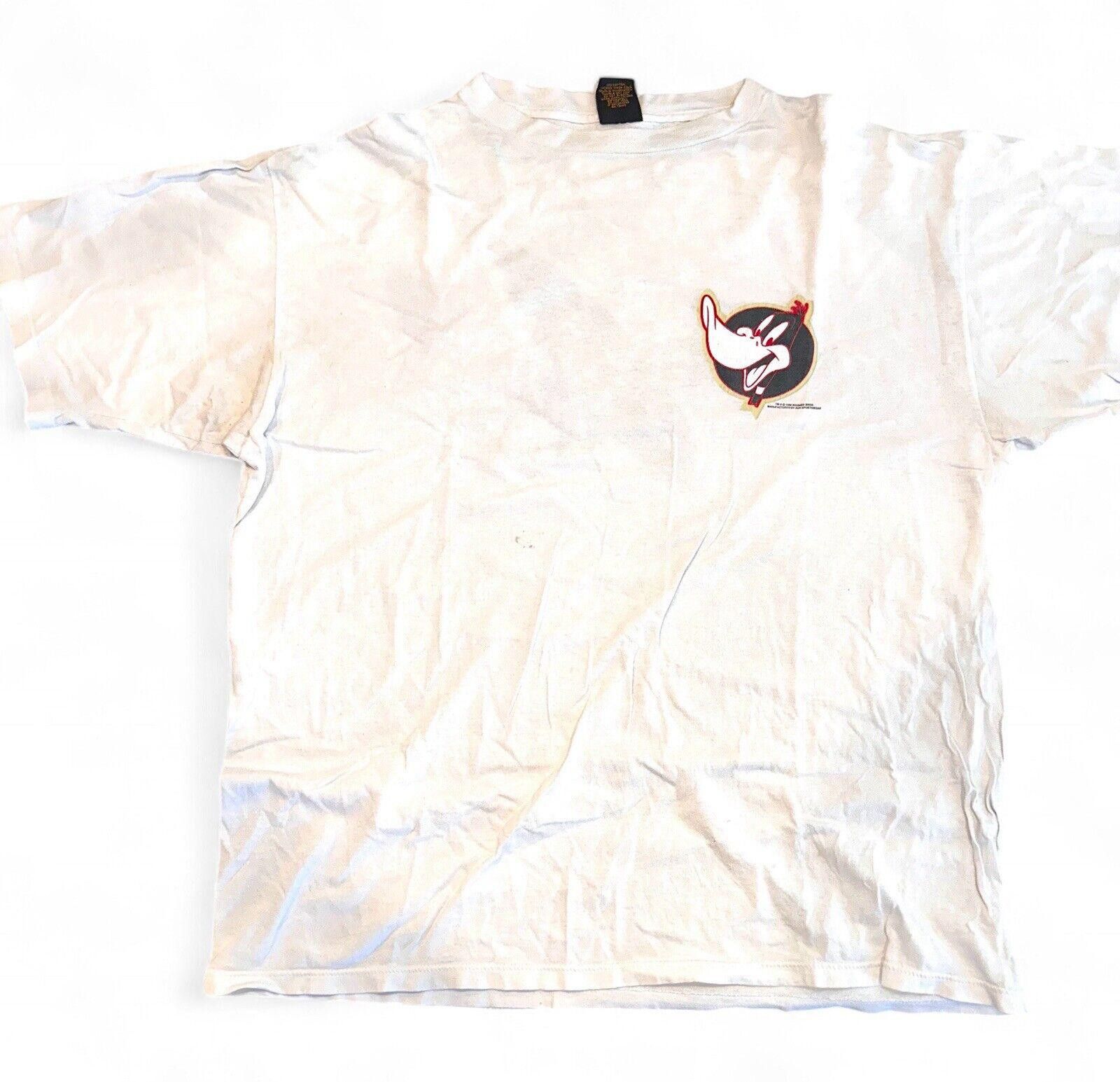 Warner Bros Daffy Duck Vintage T-shirt XL Feather White Single Stitch Size US XL / EU 56 / 4 - 1 Thumbnail