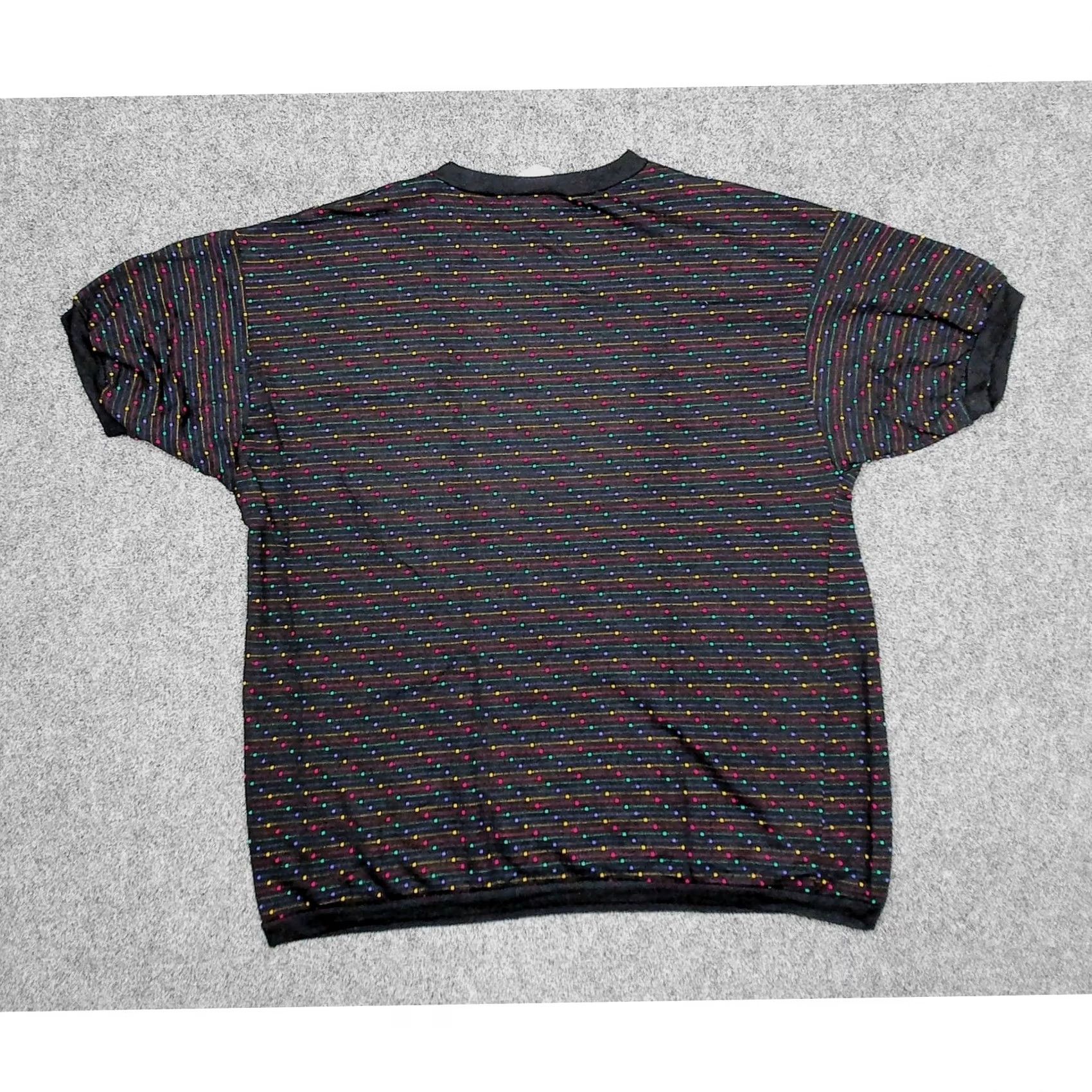 Vintage VINTAGE Honors Plus 2X Tunic Top Short Sleeve Black Polka Dot Striped Textured Oversized 90s Womens Size XXL / US 16-18 / IT 52-54 - 3 Thumbnail