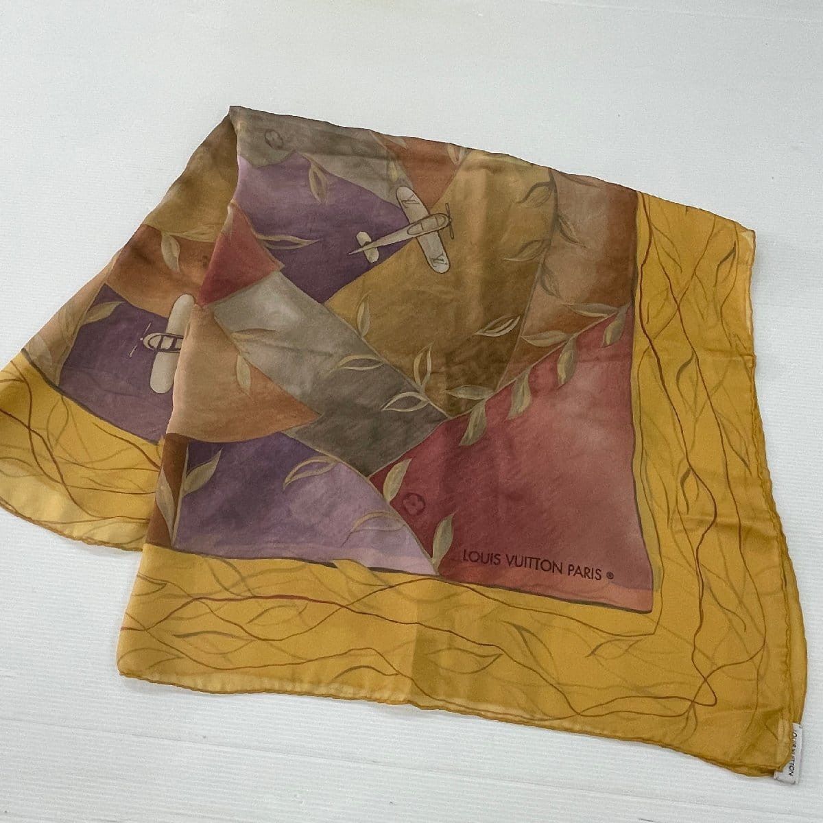 Louis Vuitton Louis Vuitton Monogram Airplane Print Silk Scarf Size ONE SIZE - 2 Thumbnail