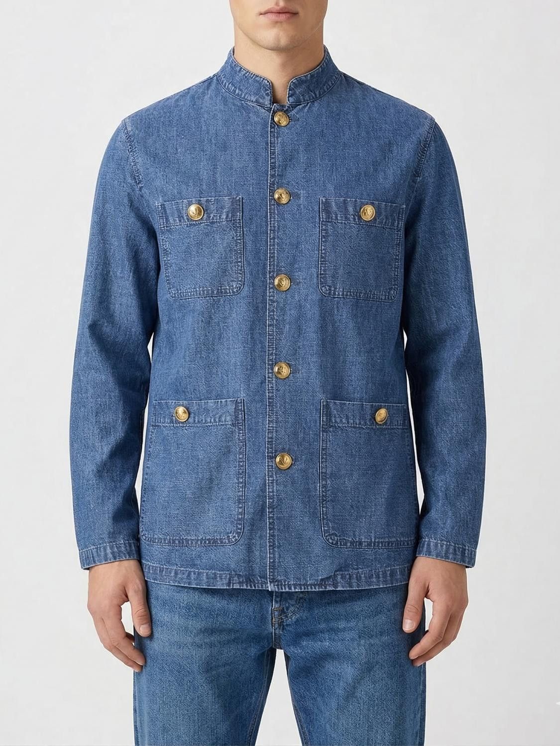 Valentino Valentino Jacket Men Gnawed Blue Size US M / EU 48-50 / 2 - 1 Thumbnail