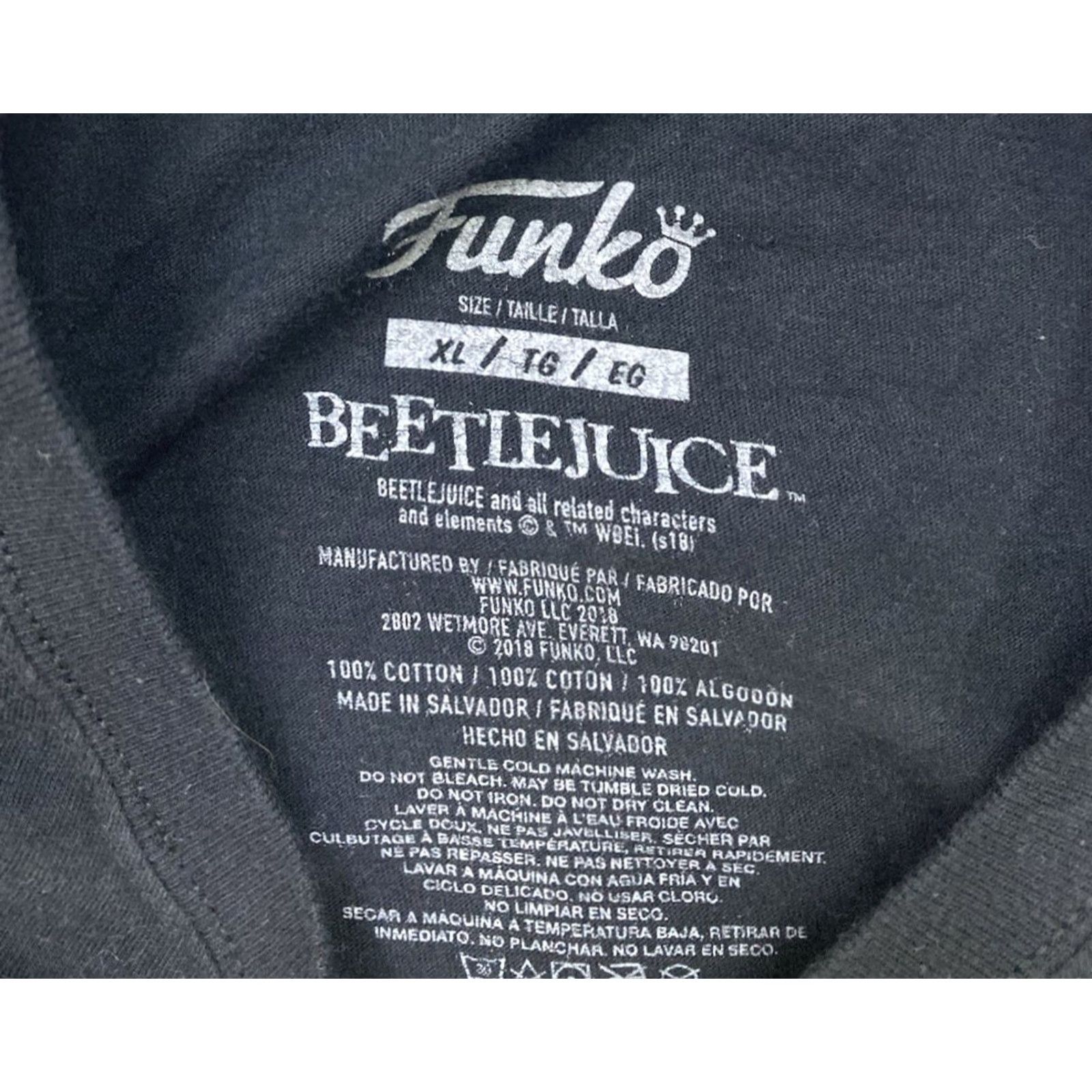 Vintage Funko Beetlejuice Graphic T-shirt Men XL Black Short Sleeve Size US XL / EU 56 / 4 - 4 Thumbnail