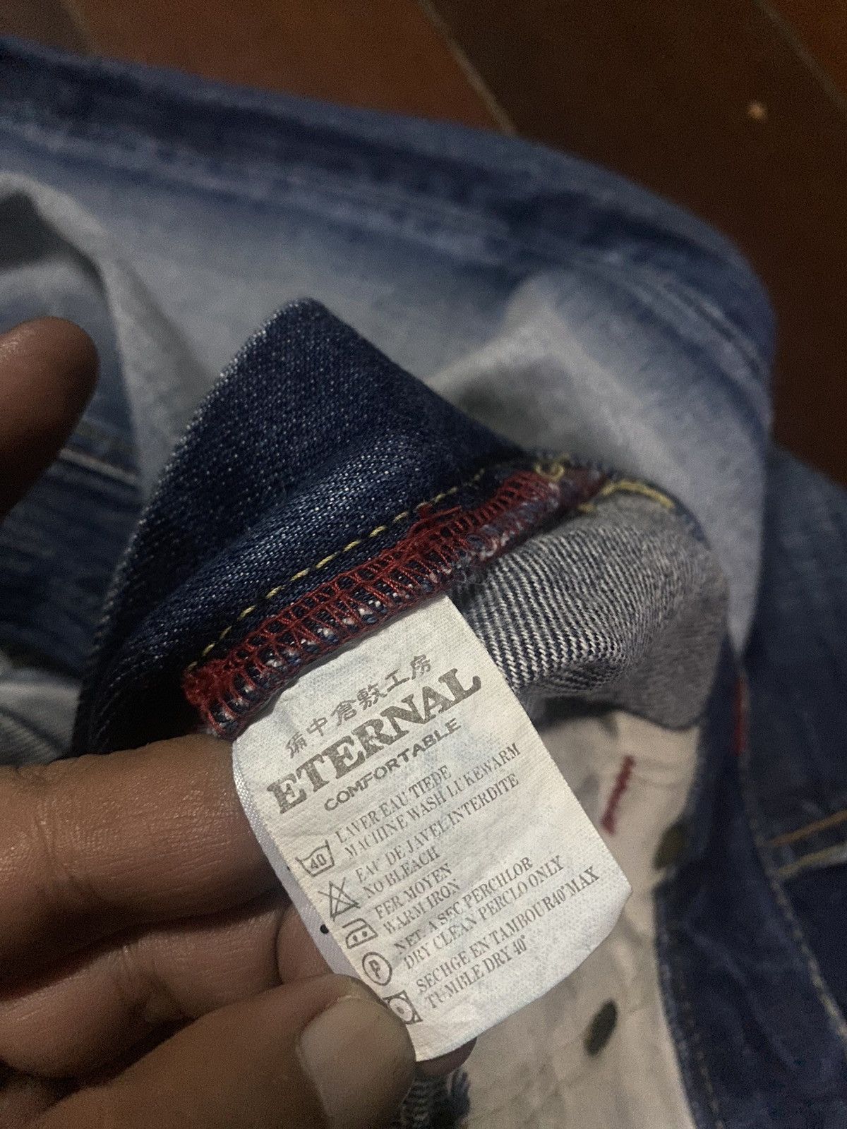 Eternal × Japanese Brand Vintage 90s🔥ETERNAL🔥Distressed Sukajan Hybrid Jeans B1 Size US 34 / EU 50 - 19 Thumbnail