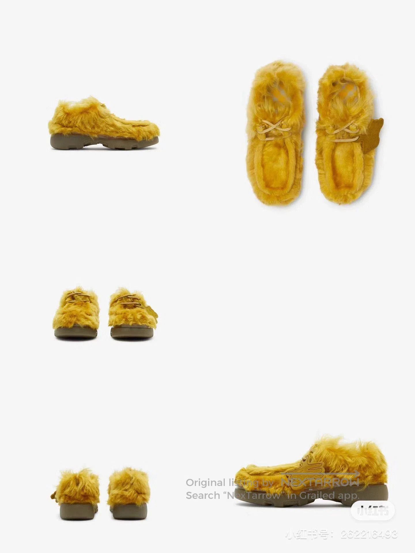 Burberry Yellow Furry Laced Slip. Size US 8 / EU 41 - 9 Thumbnail