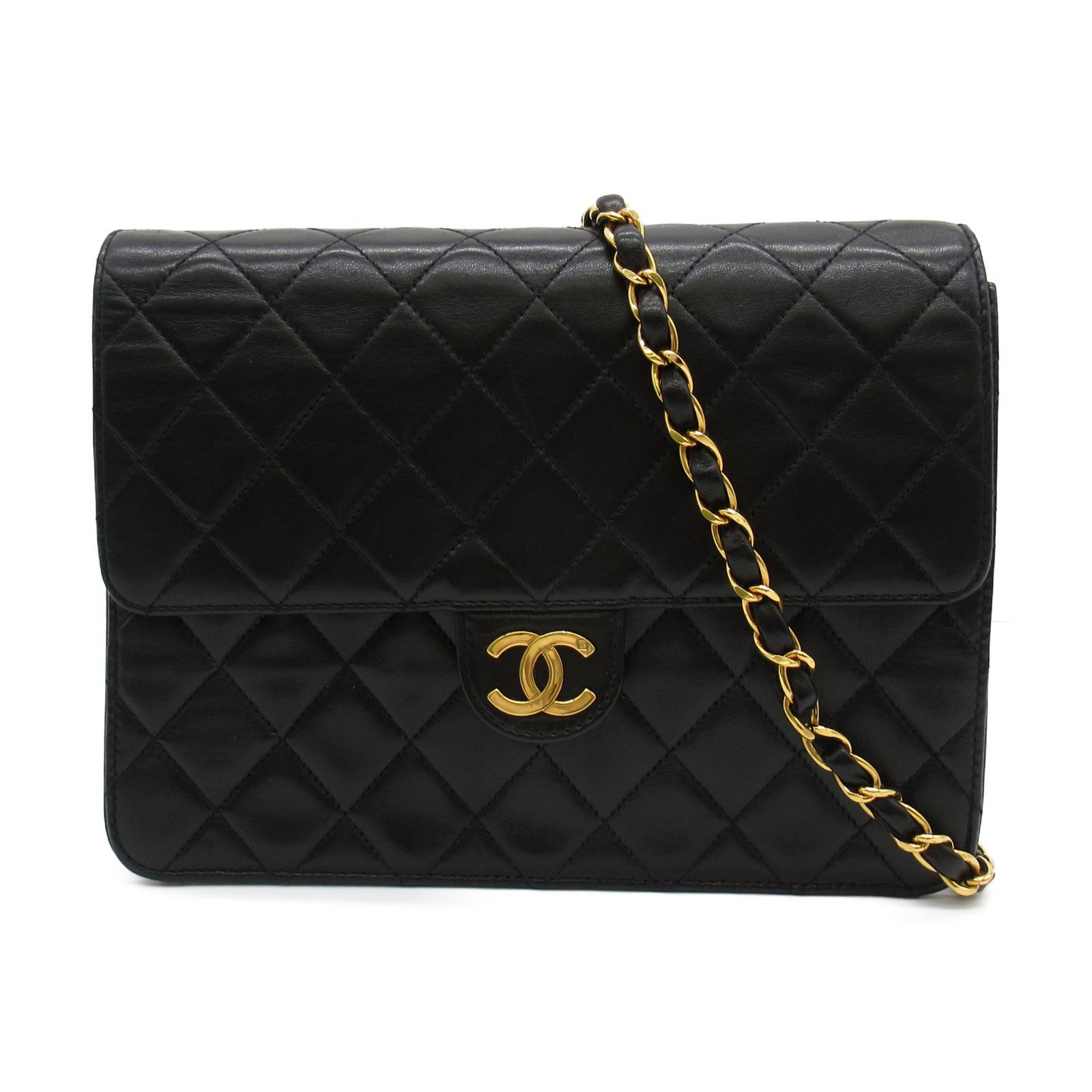 Chanel Matelasse Chain Shoulder Bag Lambskin Black