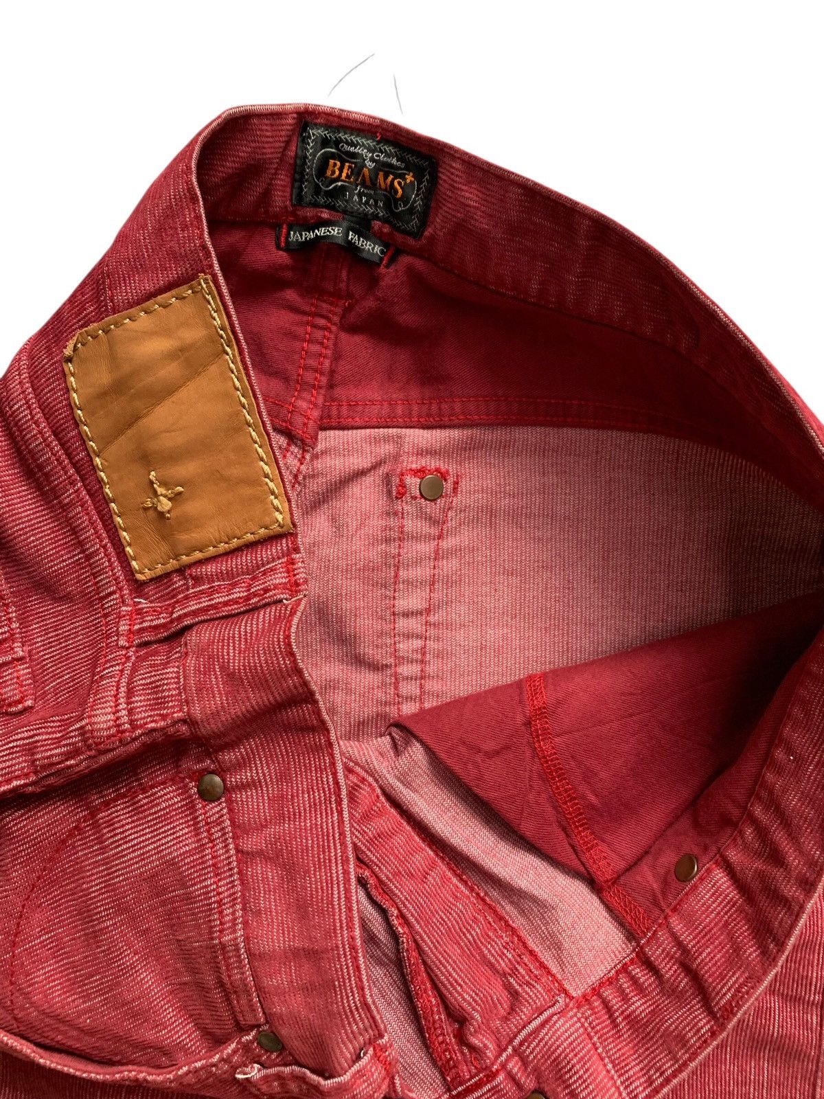 Japanese Brand Red Corduroy Beams Jorts 1/4 Shorts pants Japanesse brand Size US 32 / EU 48 - 4 Thumbnail