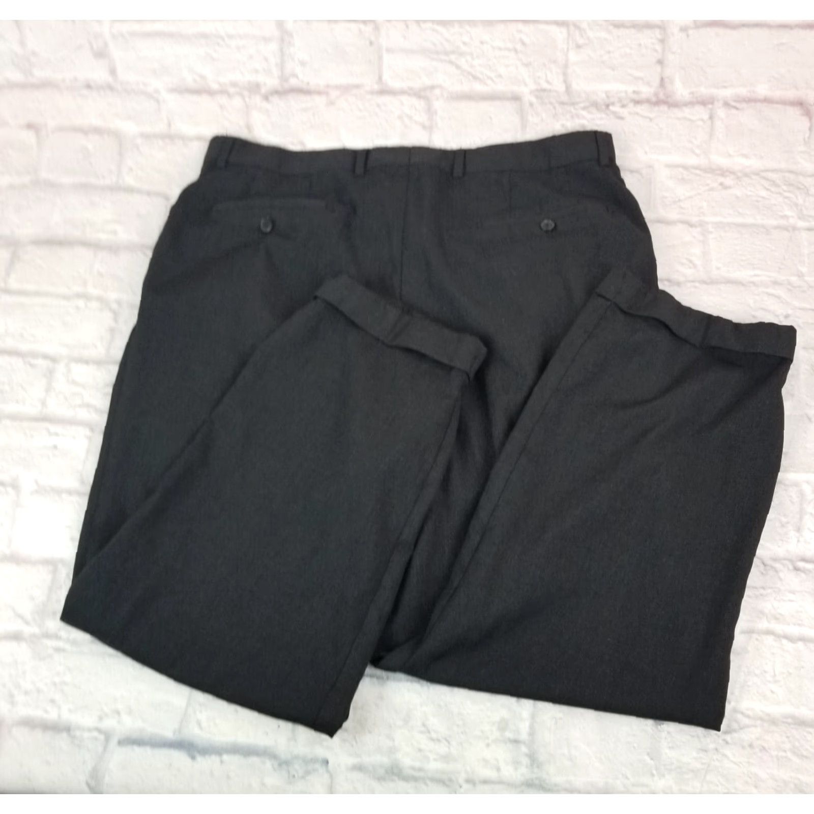 Vintage VINTAGE Hugo Boss Mens Pants Size 38 X 29 Black Pleated Front Straight Dress Slack Wool Size US 38 / EU 54 - 2 Thumbnail