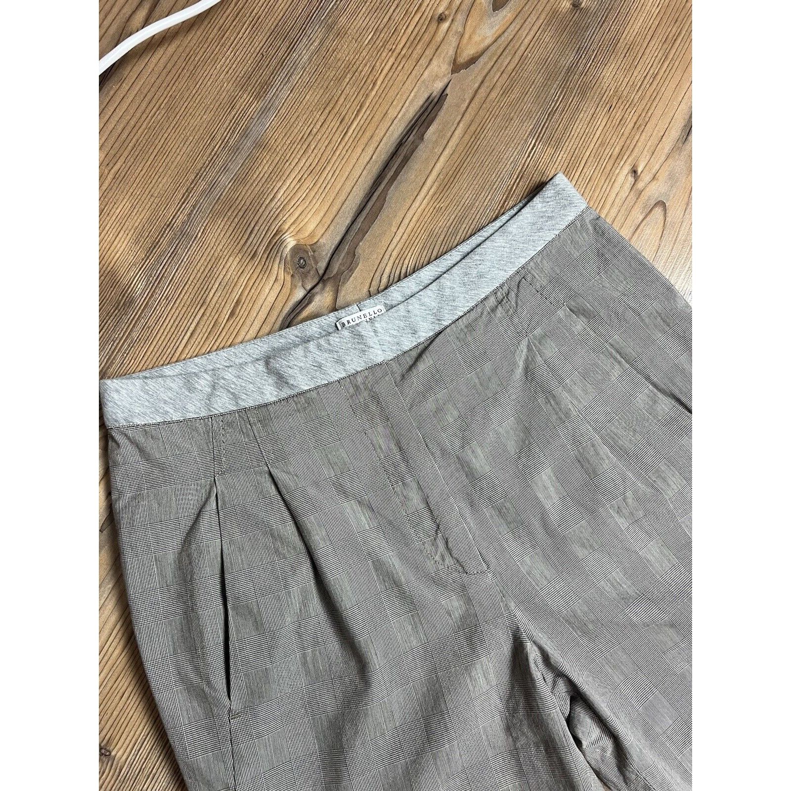 Brunello Cucinelli Brunello Cucinelli Women`s Gray Checked Straight Pants Size Size 27" / US 4 / IT 40 - 11 Thumbnail
