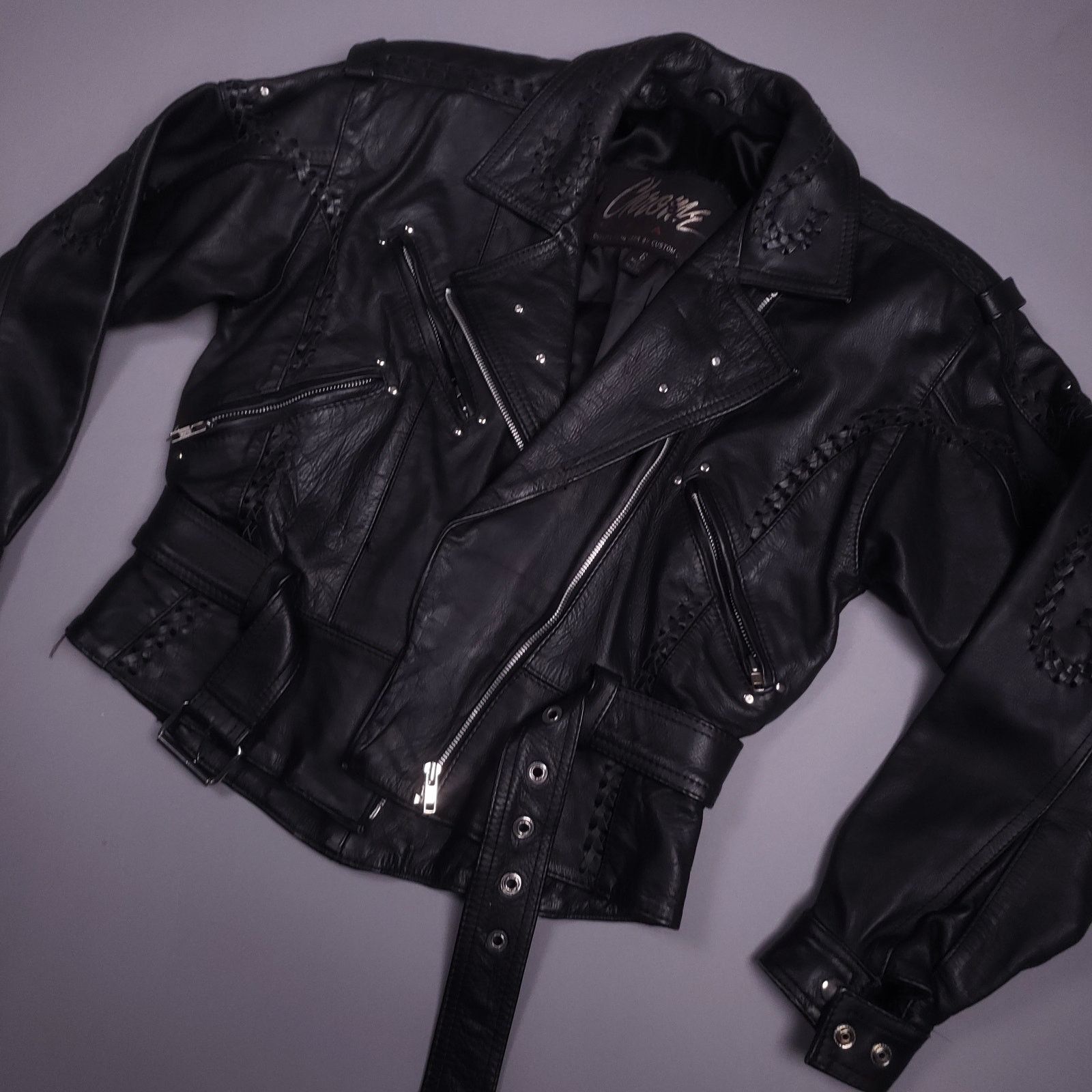 Vintage Vintage 80s Chrome Gear Womens Leather Jacket Size M / US 6-8 / IT 42-44 - 2 Thumbnail