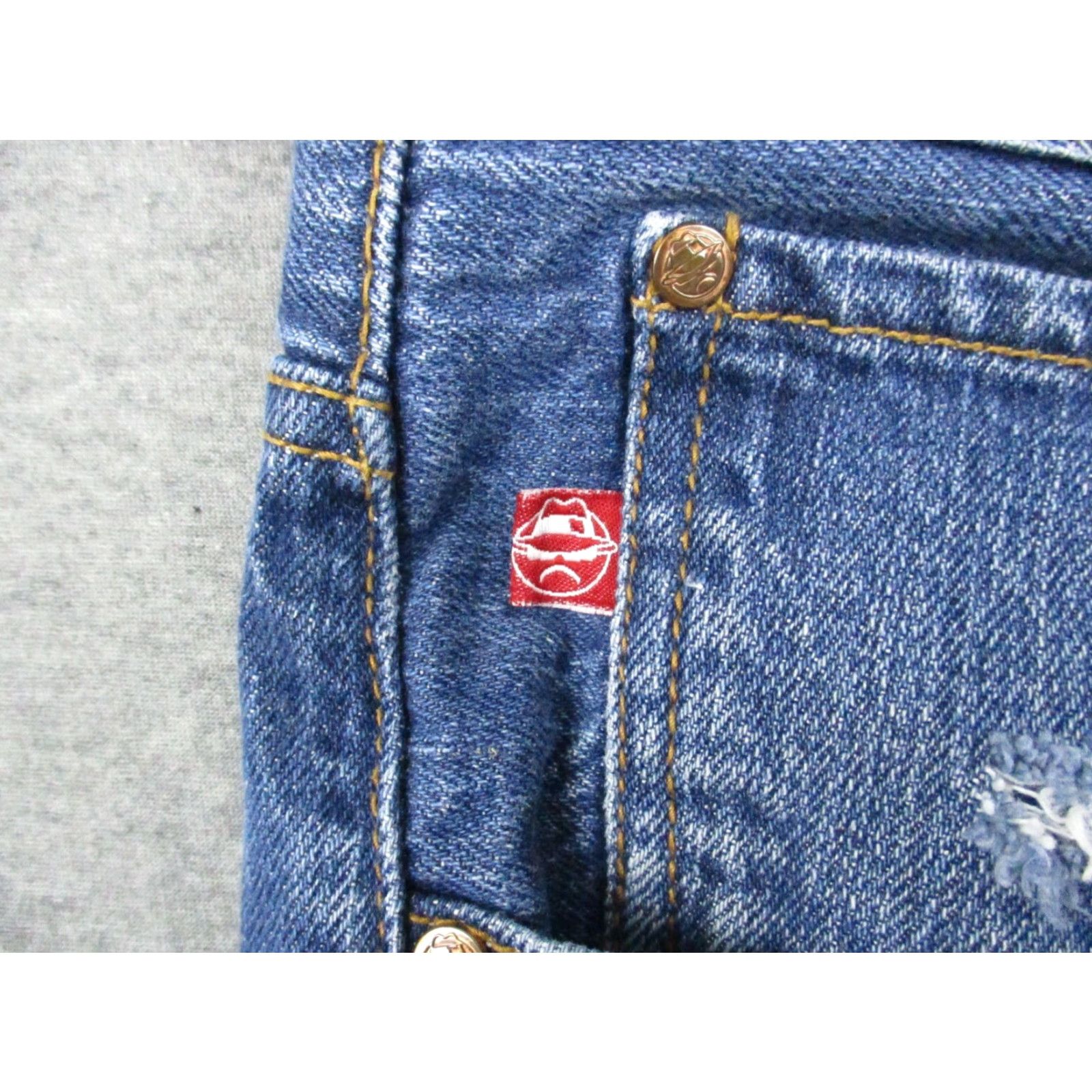 Denime VINTAGE Lowrider Jeans 38x30 Denim Blue Distressed Baggy Mens Jeans Regular Men Blue Denim Distressed 90s Streetwear Mens Size US 36 / EU 52 - 4 Thumbnail