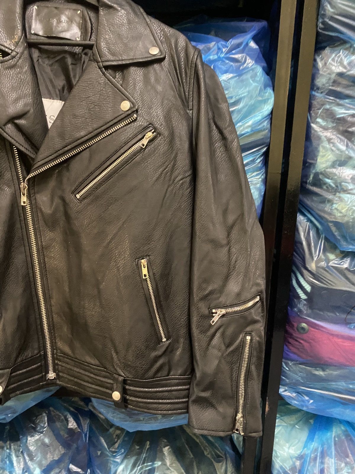 If Six Was Nine Dress Volume Korean Black Leather Biker Jacket Size US L / EU 52-54 / 3 - 4 Thumbnail