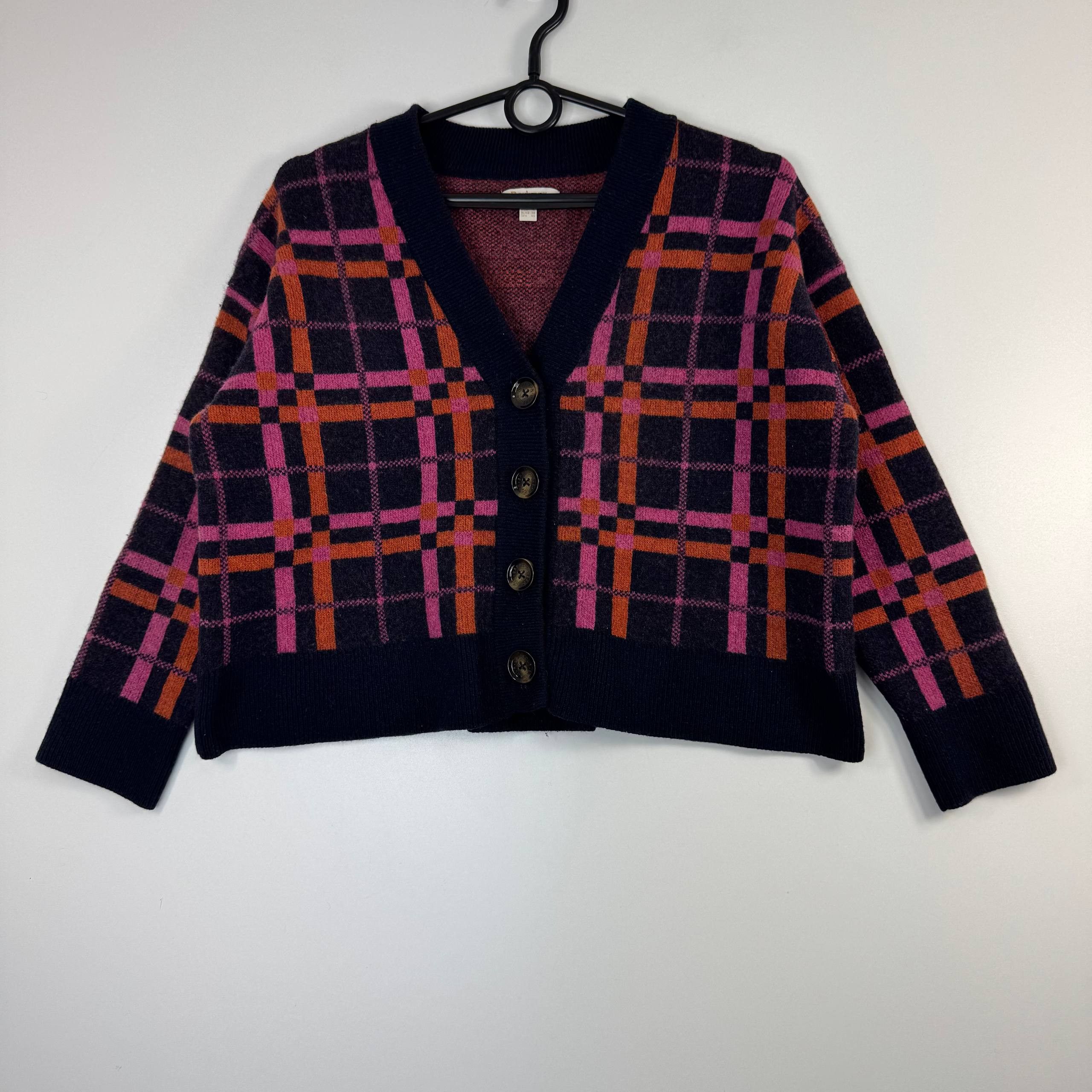 Barbour Barbour Plaid Wool Blend Cardigan Pink Navy Womens Size S Size S / US 4 / IT 40 - 1 Thumbnail