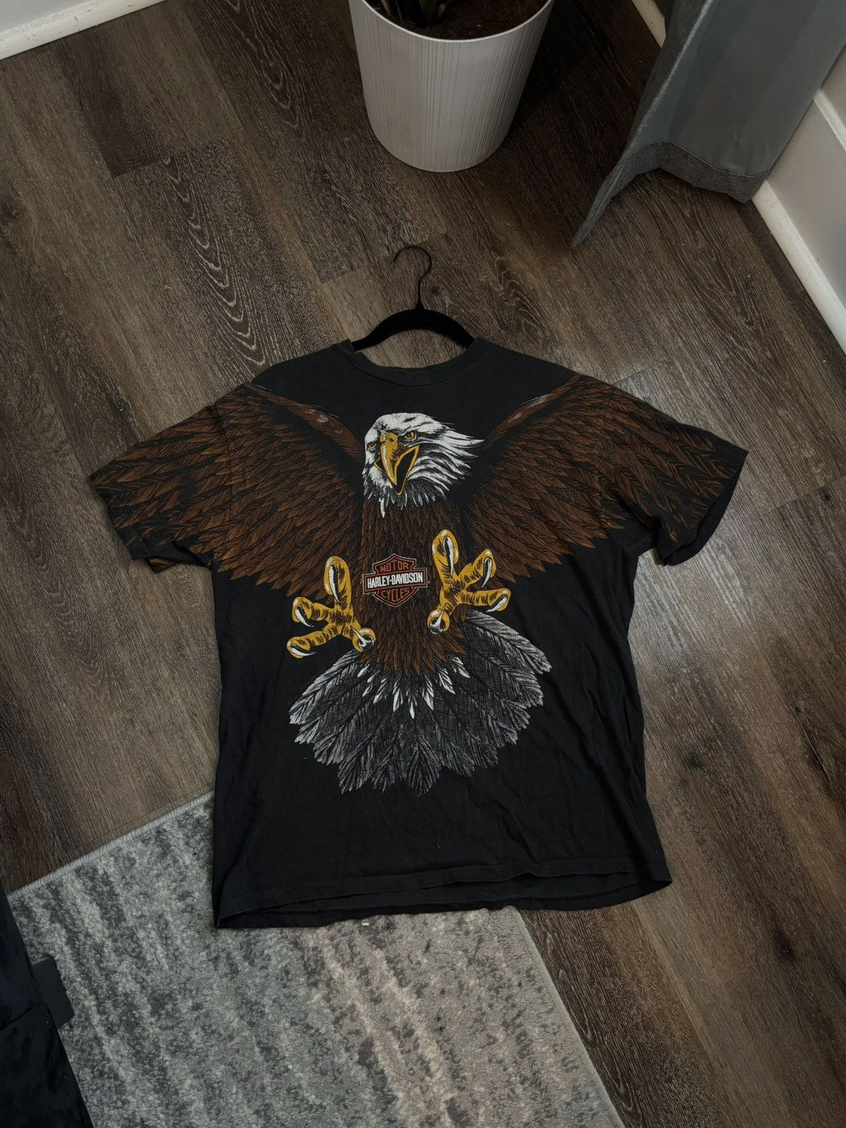 Harley Davidson Vintage 1993 Harley Davidson Eagle All Over Tee Size US XL / EU 56 / 4 - 1 Thumbnail