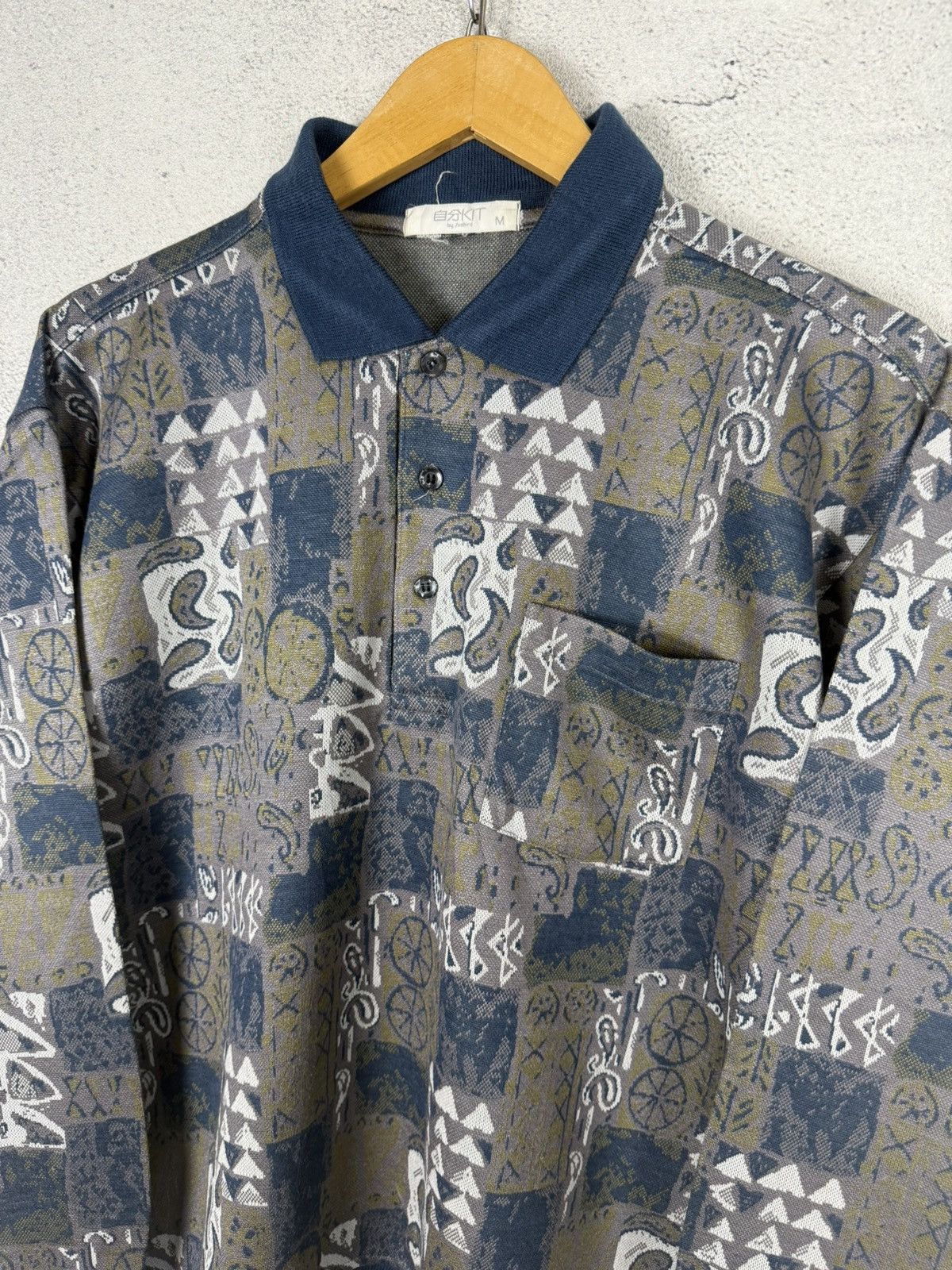 Vintage Vintage 90s Sunbird Abstract Pattern Polo Sweater Crewneck Size US S / EU 44-46 / 1 - 4 Thumbnail